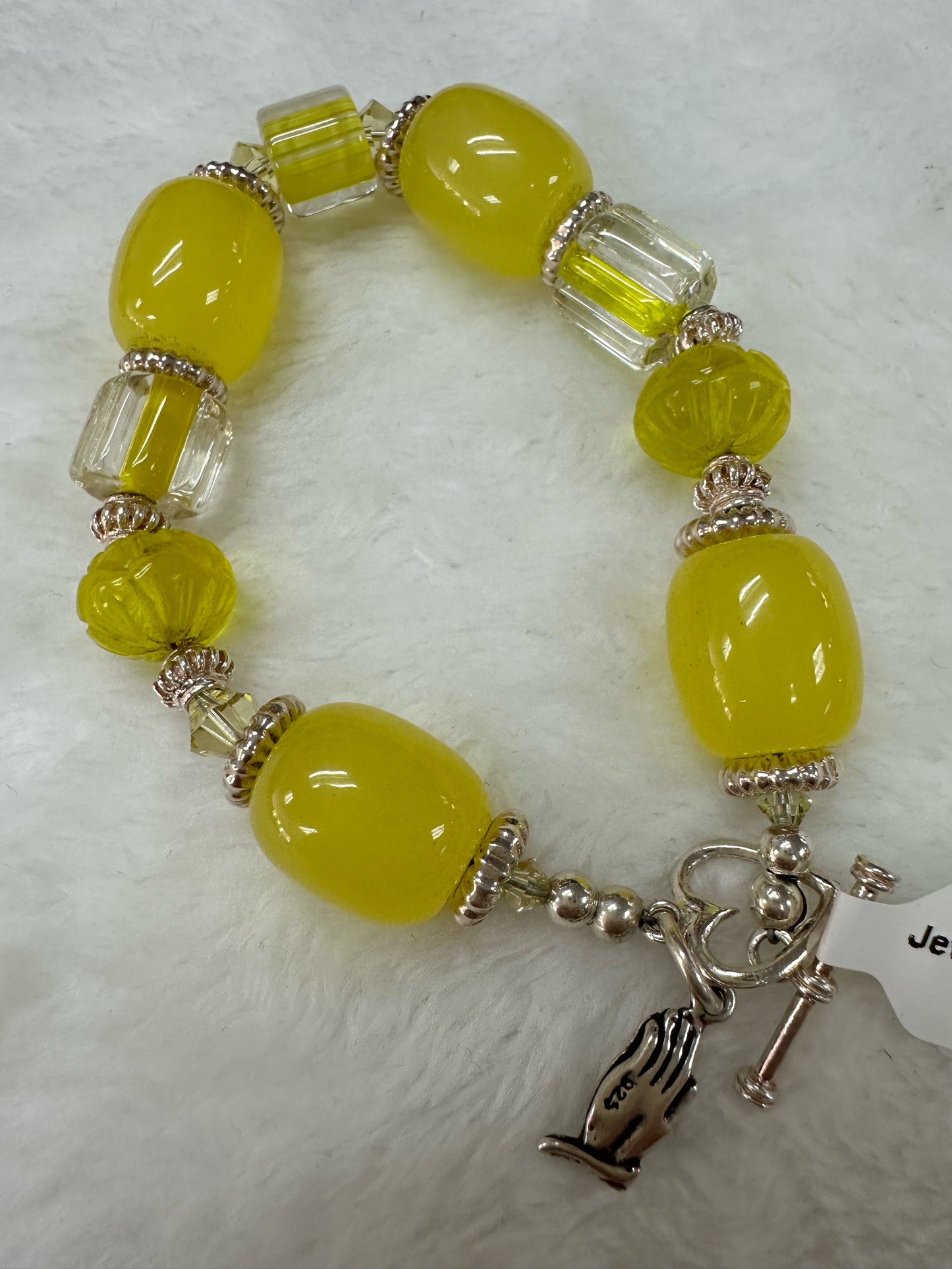 Sterling Silver Yellow Bead Bracelet