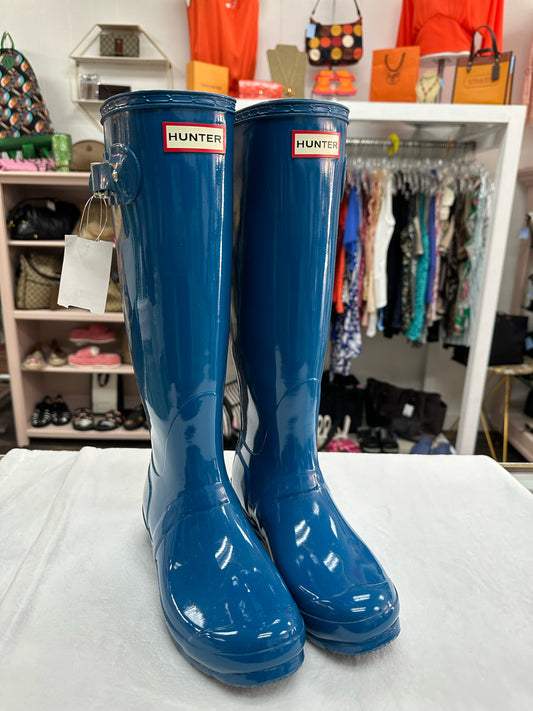 Hunter Blue Tall Rain Boots