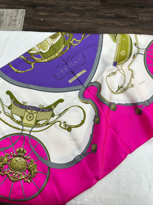 Hermes Carre 90 Silk Scarf Pink