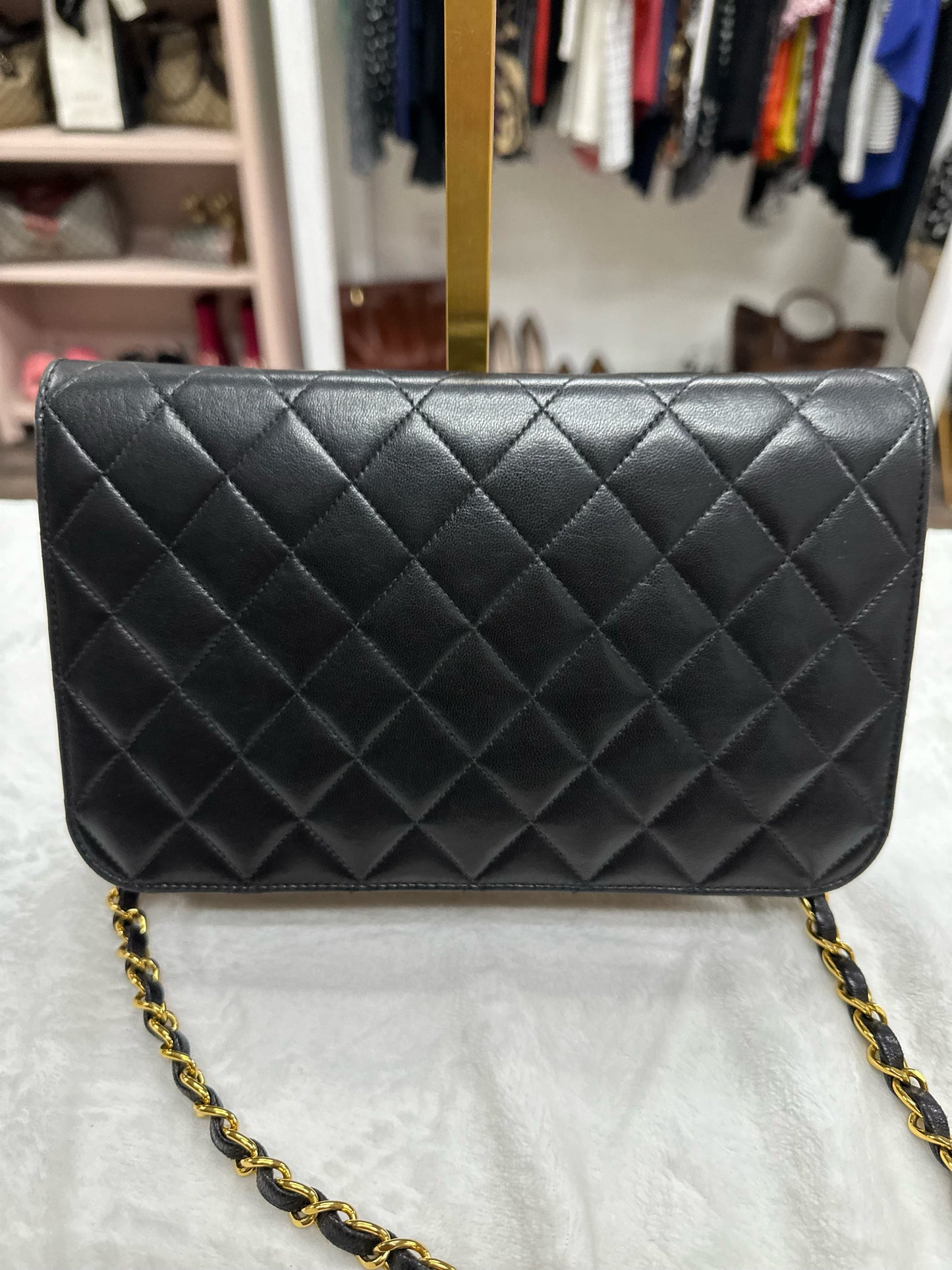 Chanel Black Lambskin Crossbody Wallet On Chain