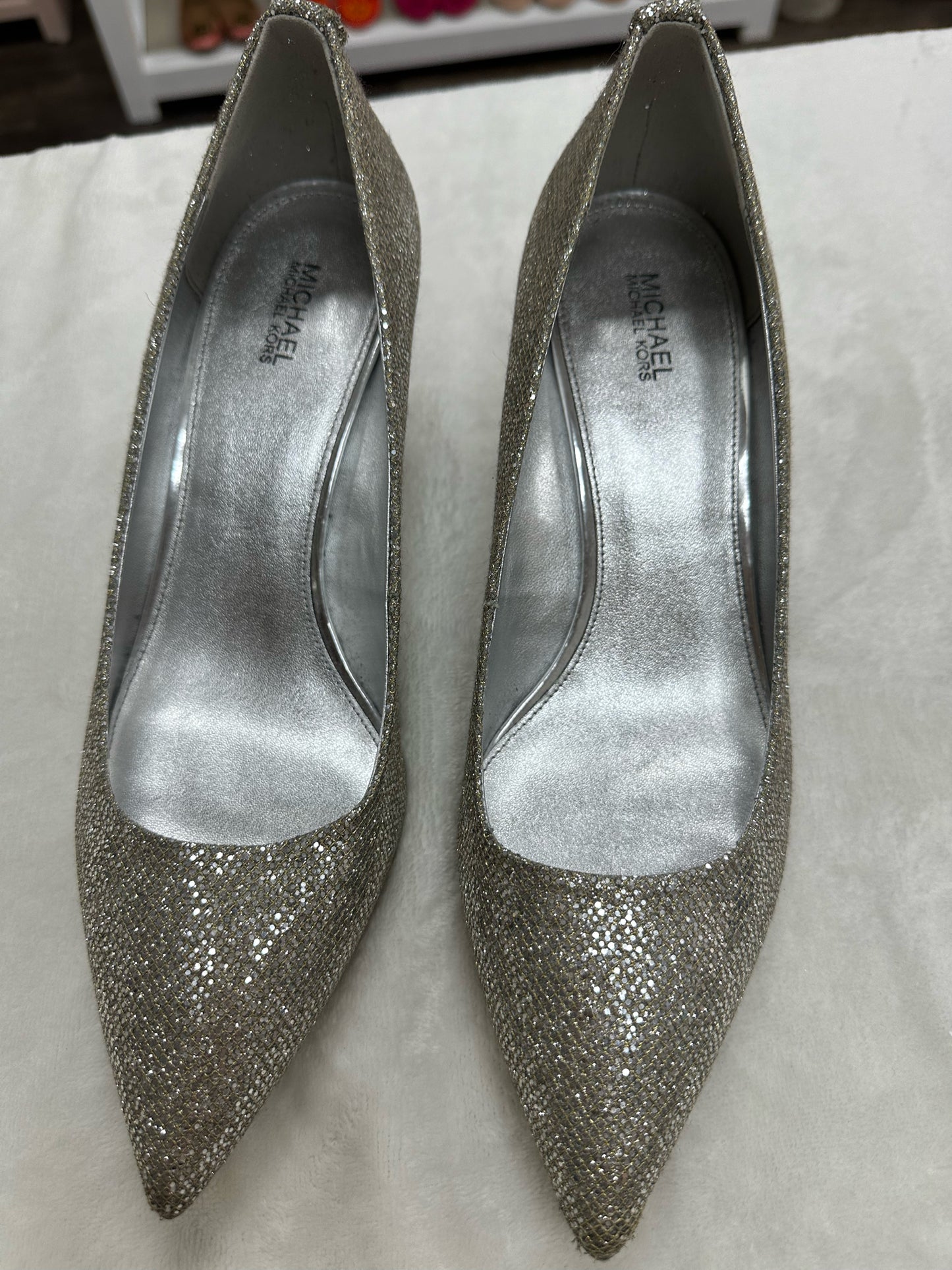 Micahel Kors Silver Sparkly Pumps