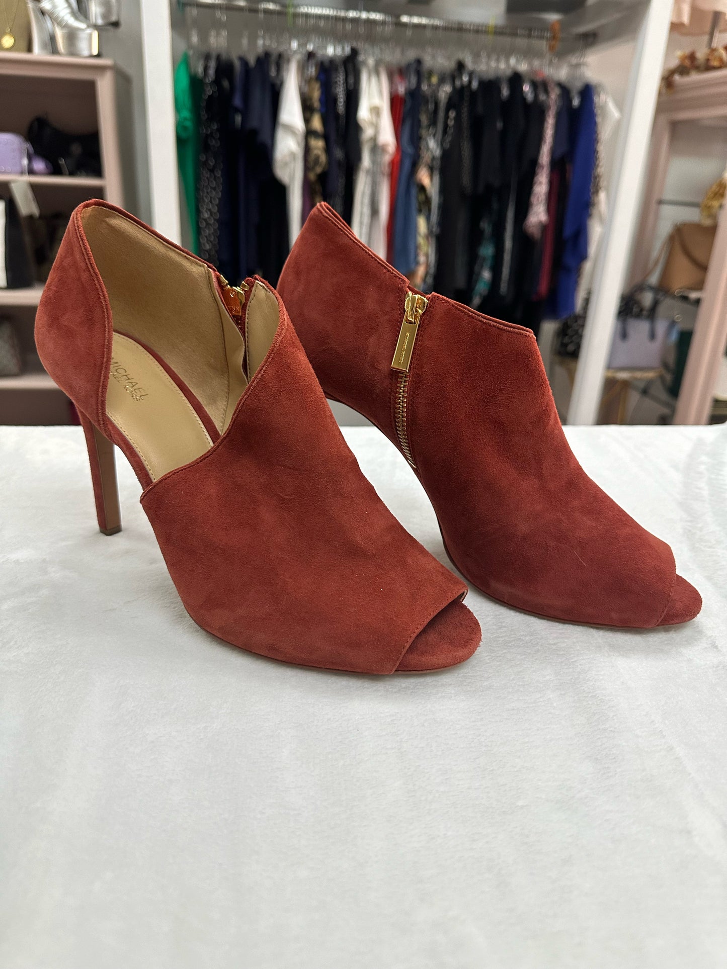 Michael kors Red Elodie Peep Toe  Heels