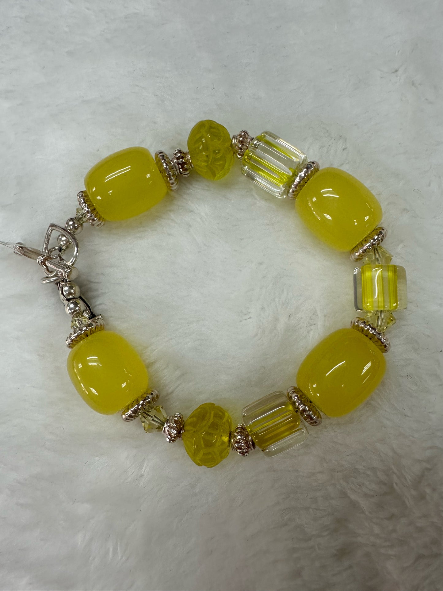 Sterling Silver Yellow Bead Bracelet