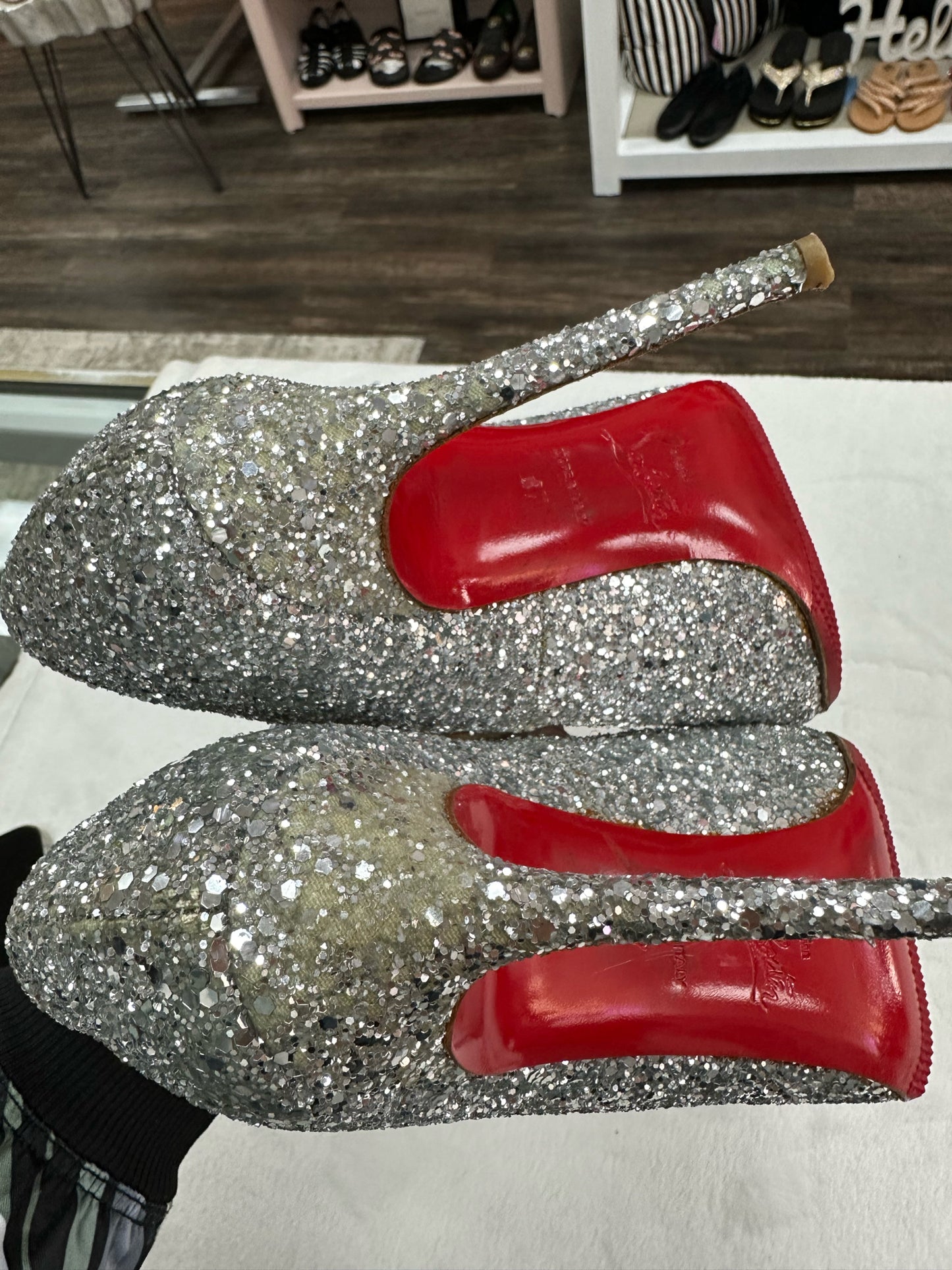 Christian Louboutin Lady Lynch Glitter Heels