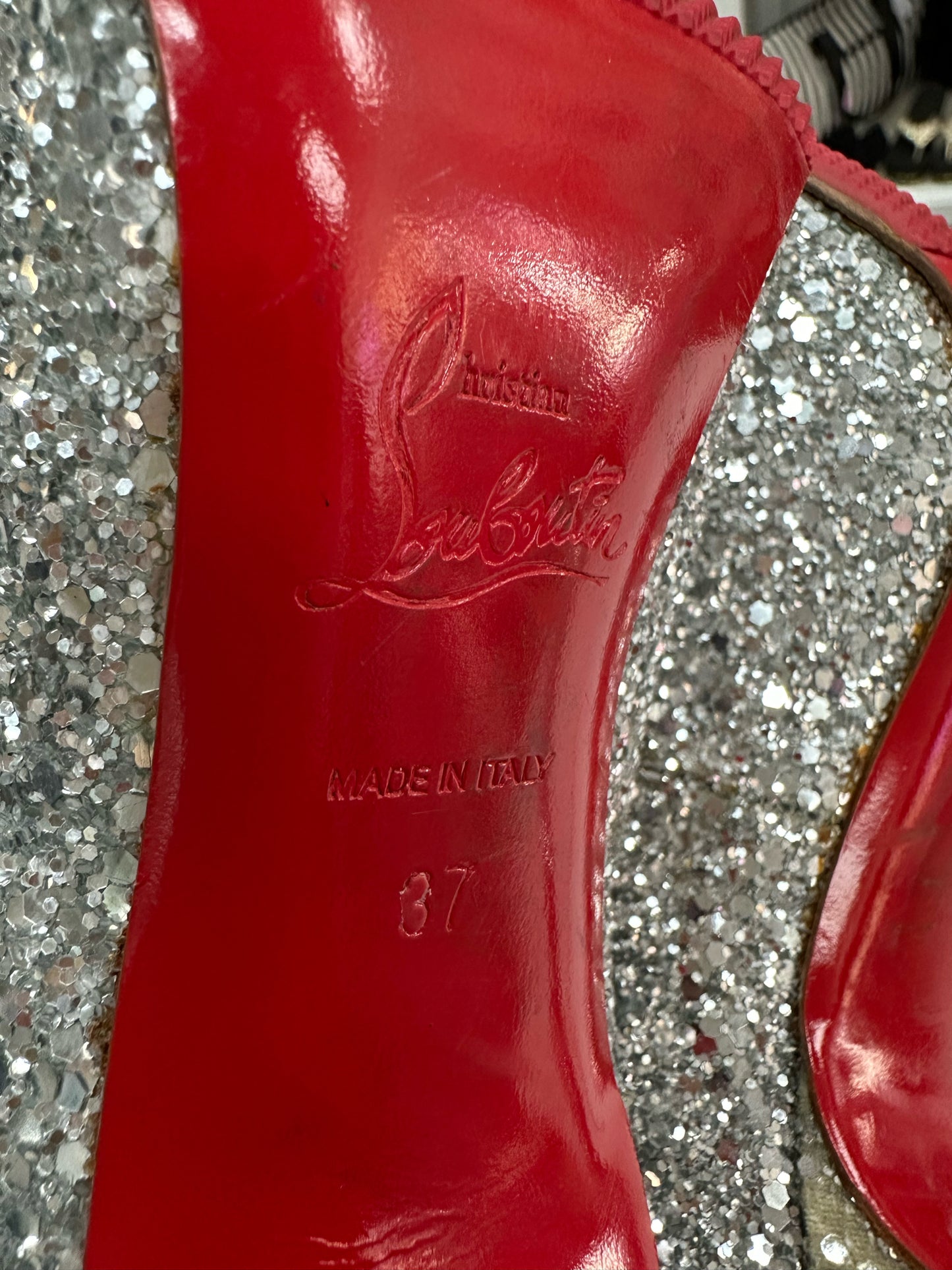 Christian Louboutin Lady Lynch Glitter Heels