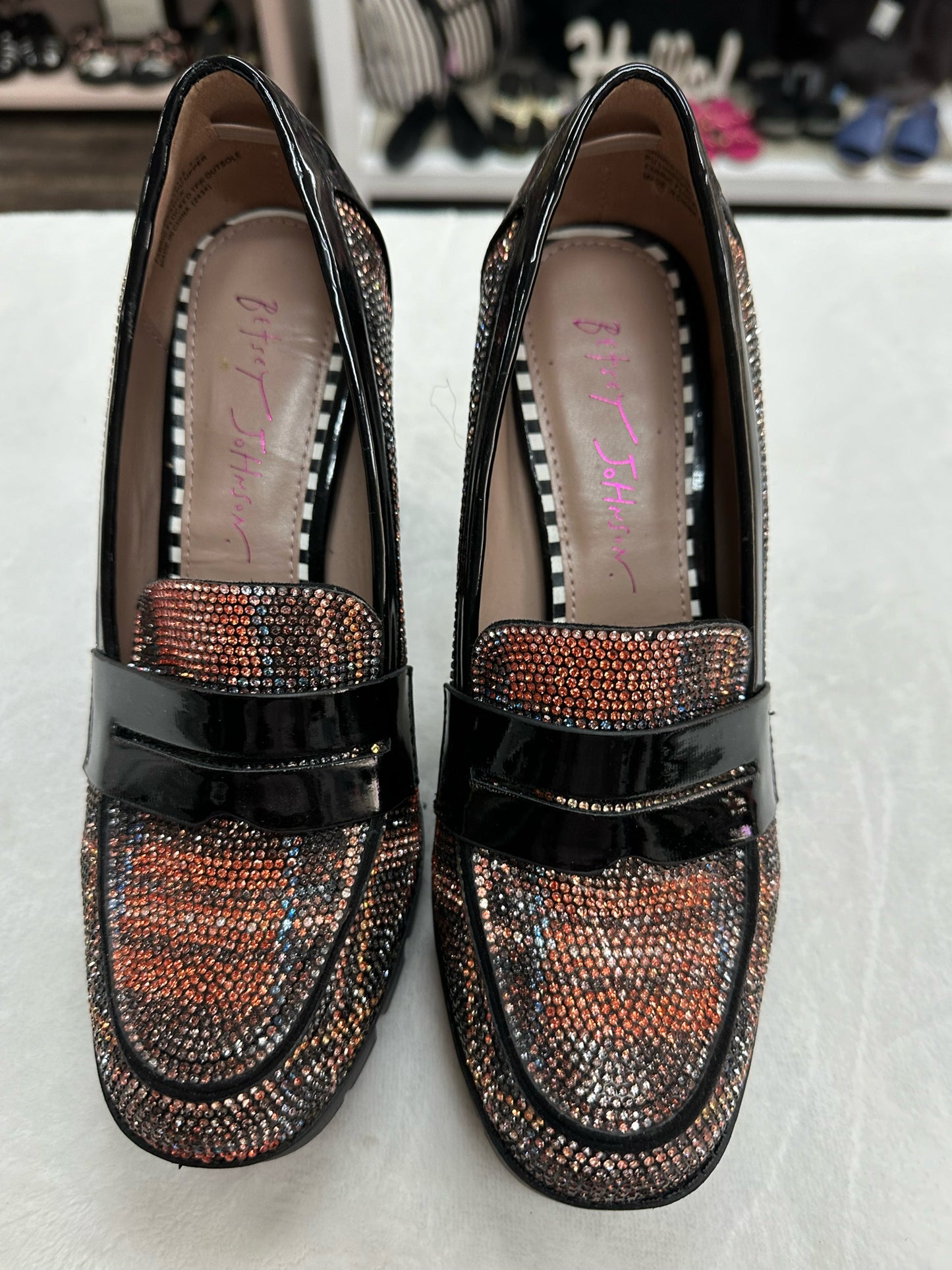 Betsey Johnson Adison Loafer Pump Sparkly Sequin