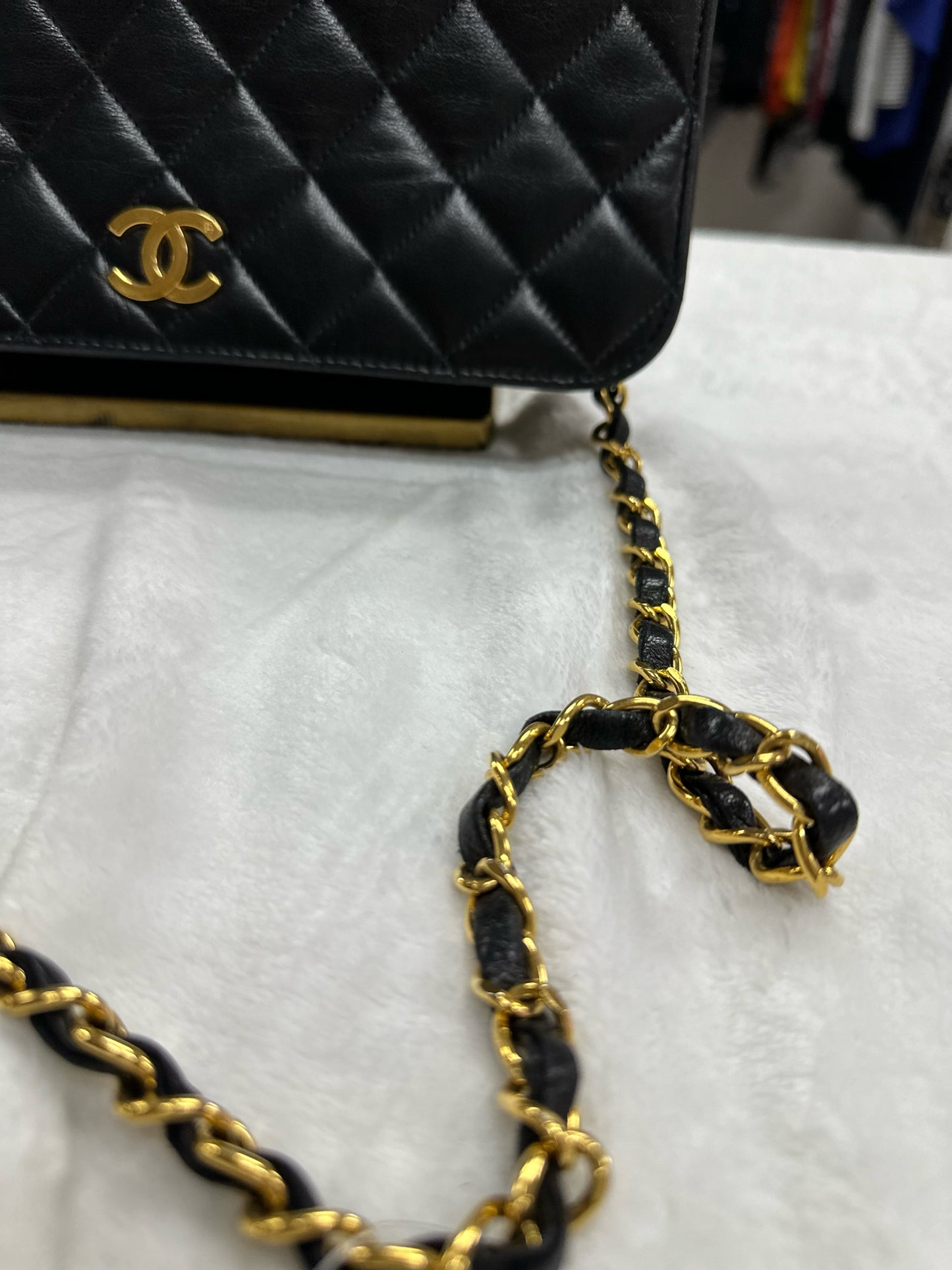 Chanel Black Lambskin Crossbody Wallet On Chain