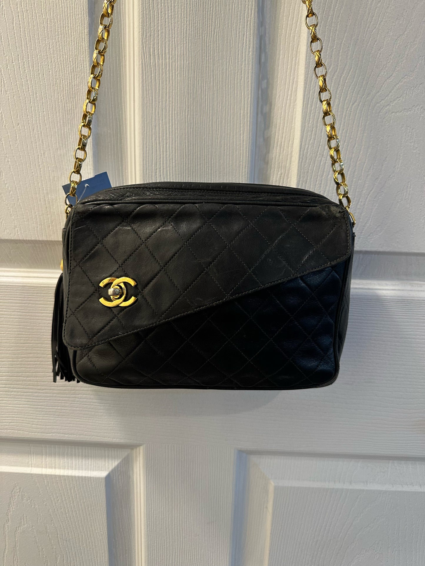 Chanel Black Camera Leather Crossbody Bag