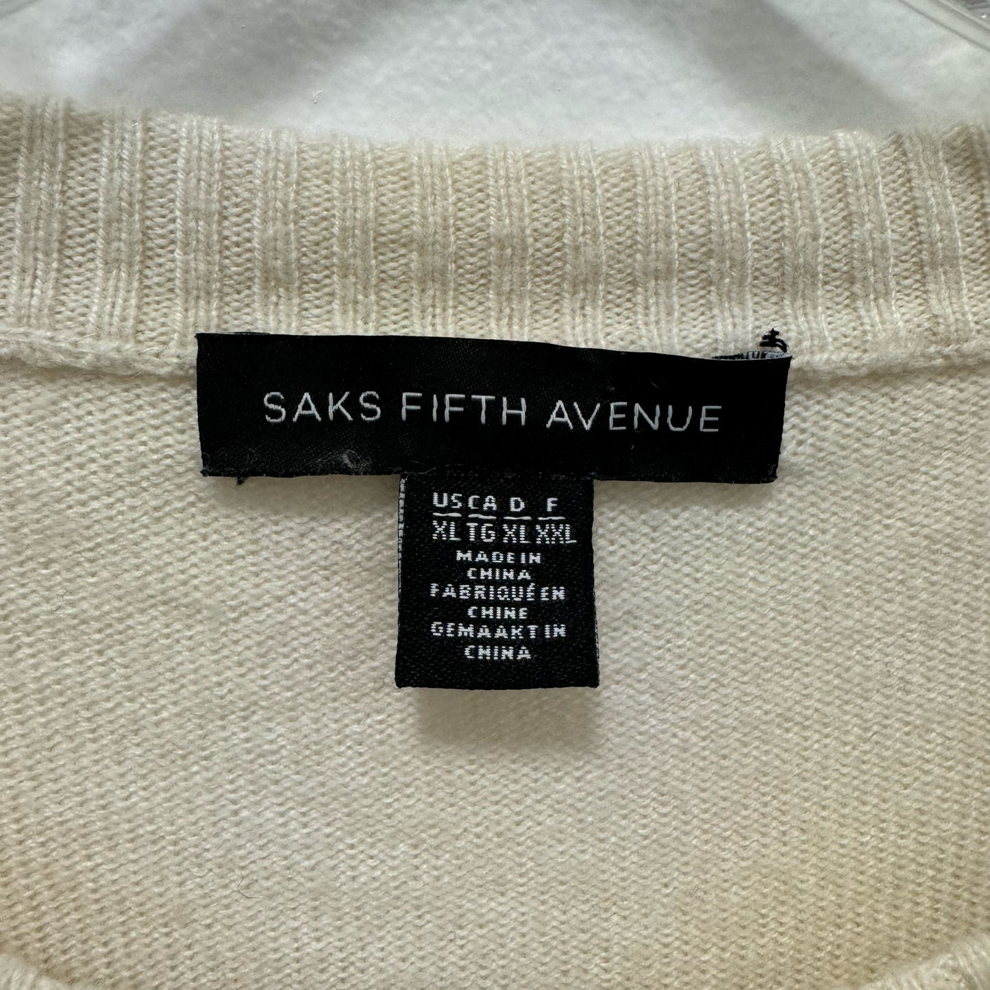 Sake Fifth Avenue Cashmere Wool Blend LOVE Stitched Sweater Womenâ€™s XL