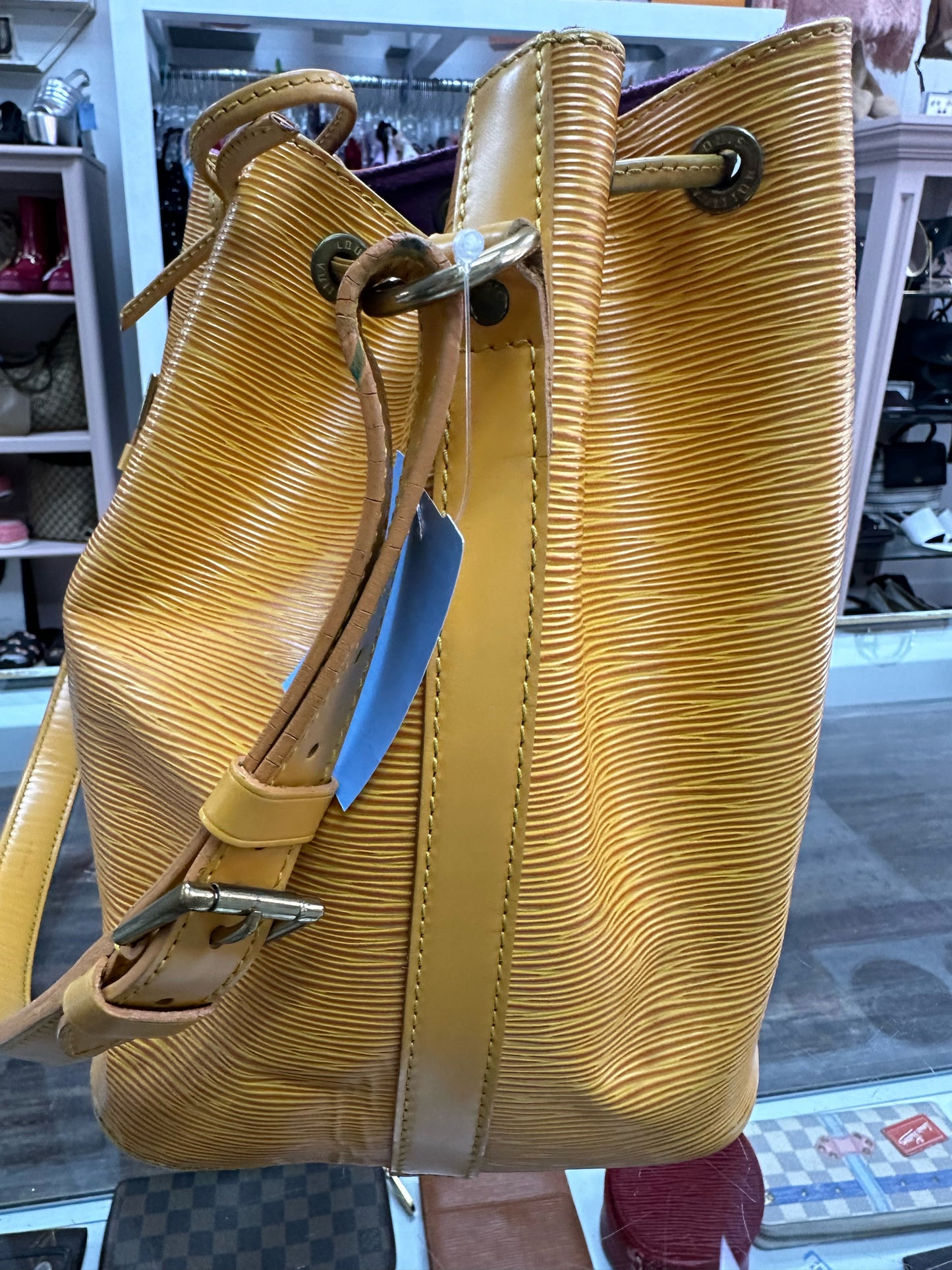 Louis Vuitton Noe Yellow Epi PM Shoulder Bag