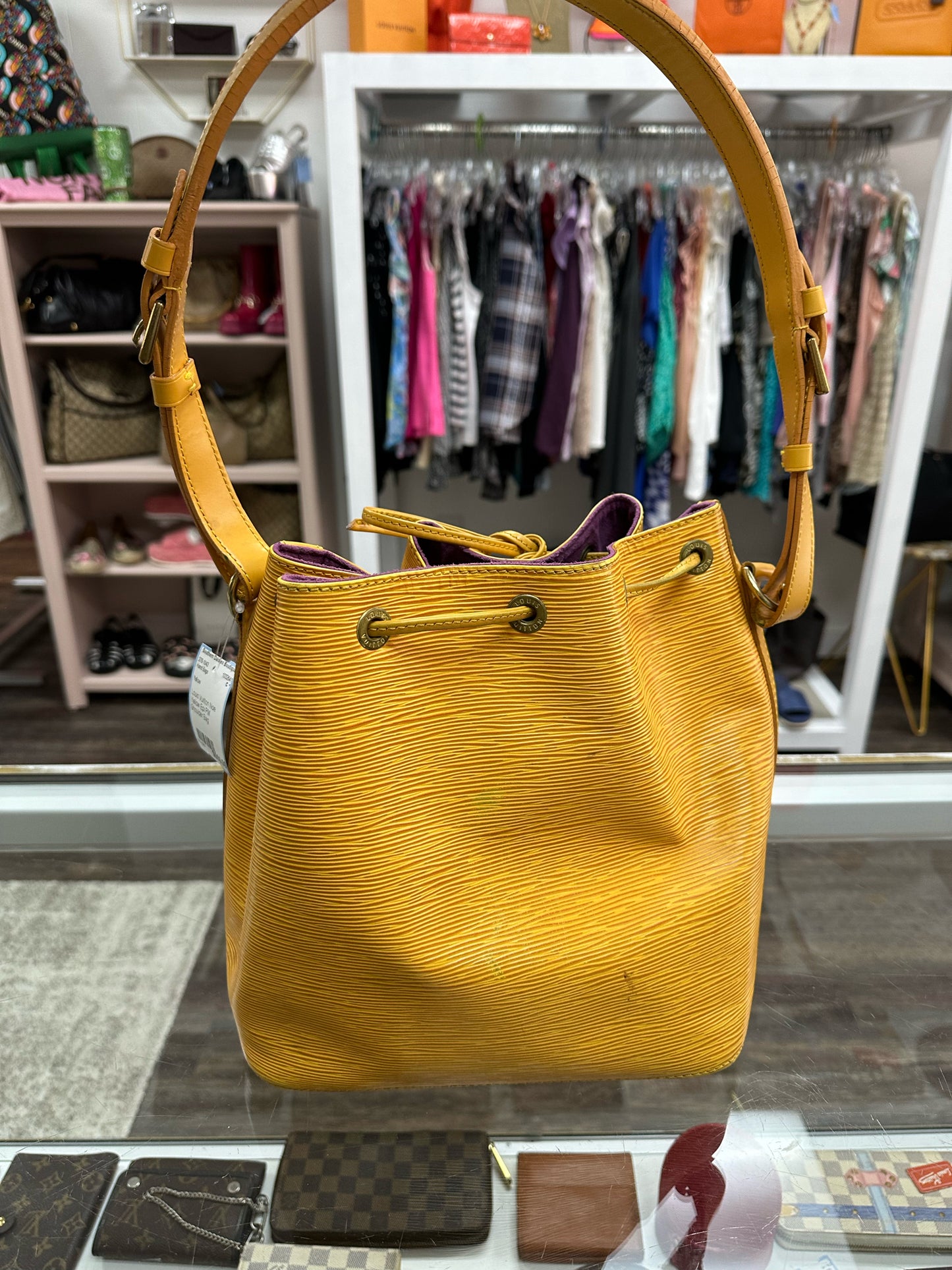 Louis Vuitton Noe Yellow Epi PM Shoulder Bag