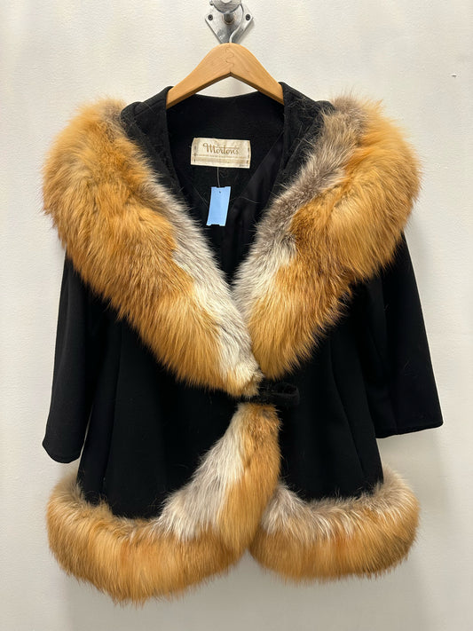 Morton Black Coat W Fur Trim