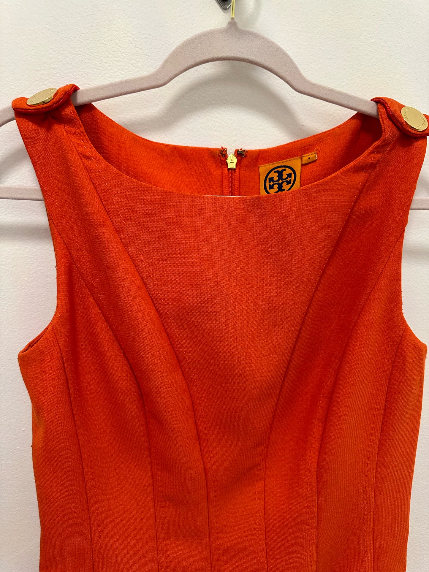 Tory Burch Vivian Ponte Shift Orange Dress