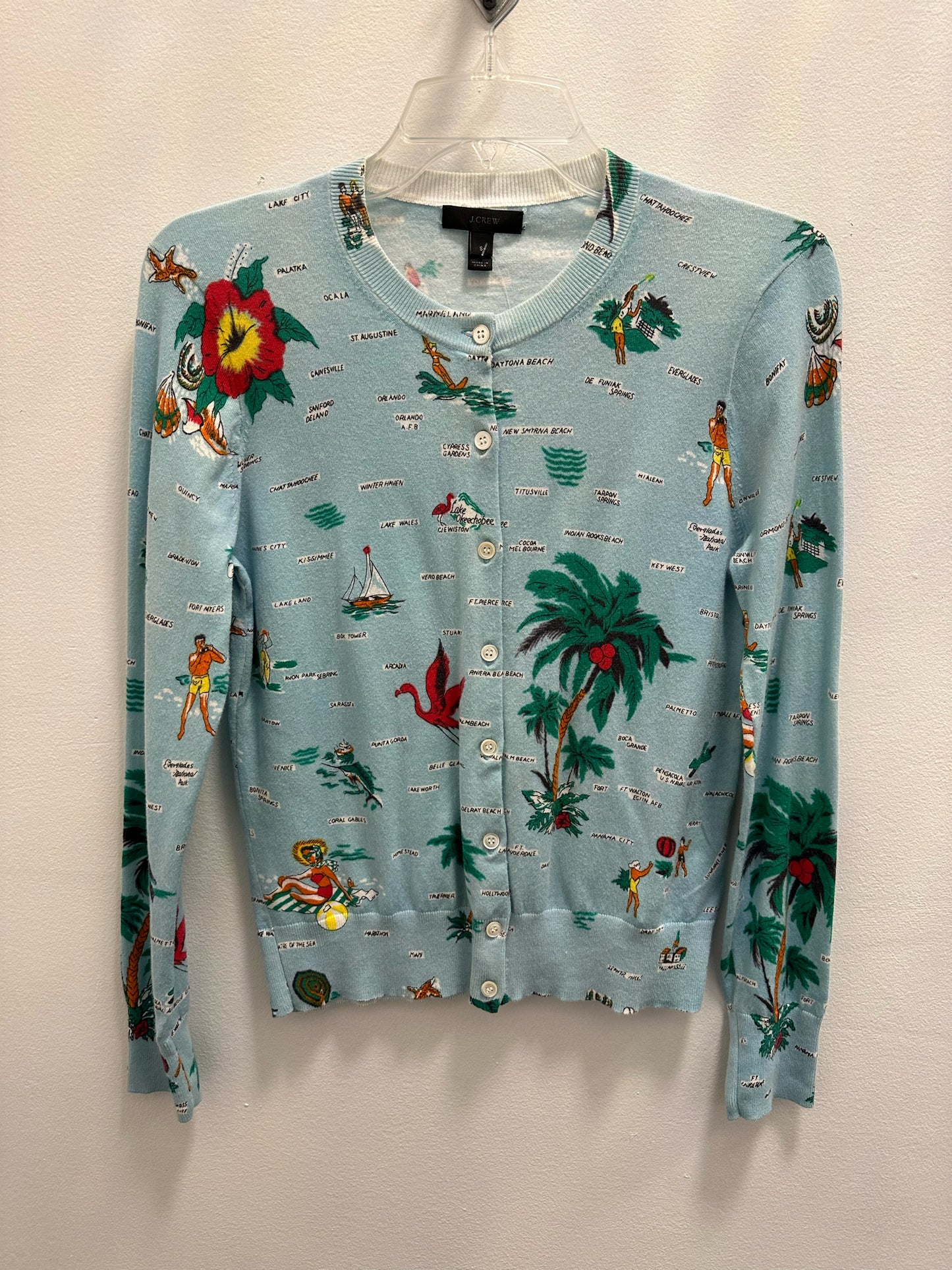 J. Crew Tropical Print Cardigan