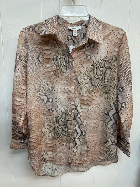 Topshop Pink Snake Print Long Sleeve NWT