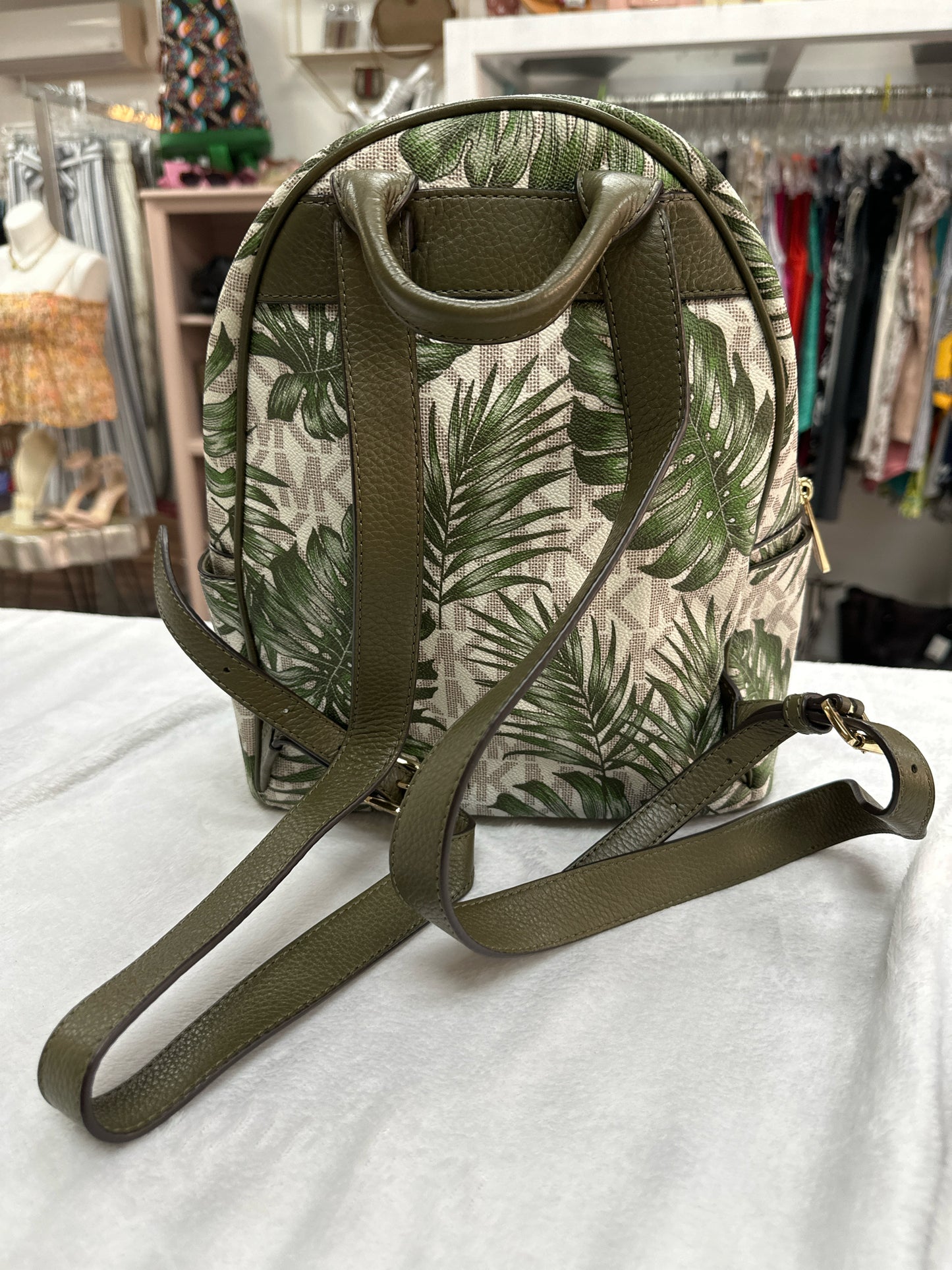 Michael Kors Palm Leaf Backpack