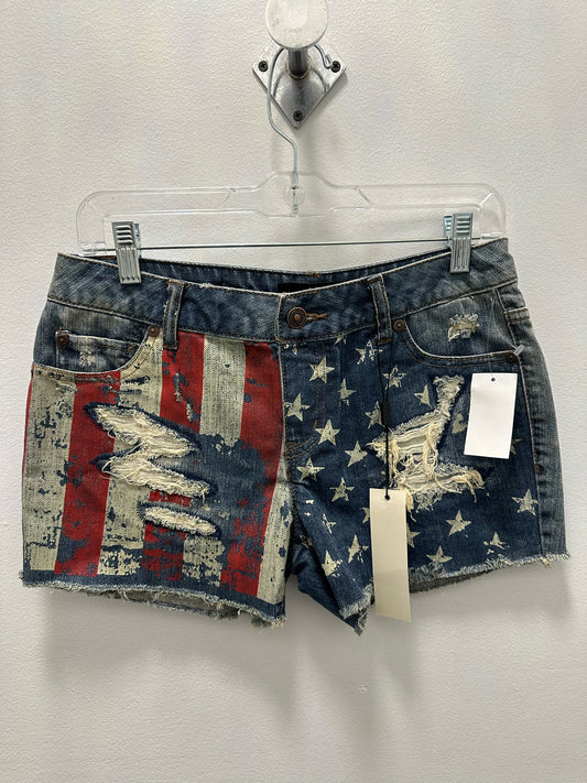 A.B.S American Flag Jean Shorts NWT