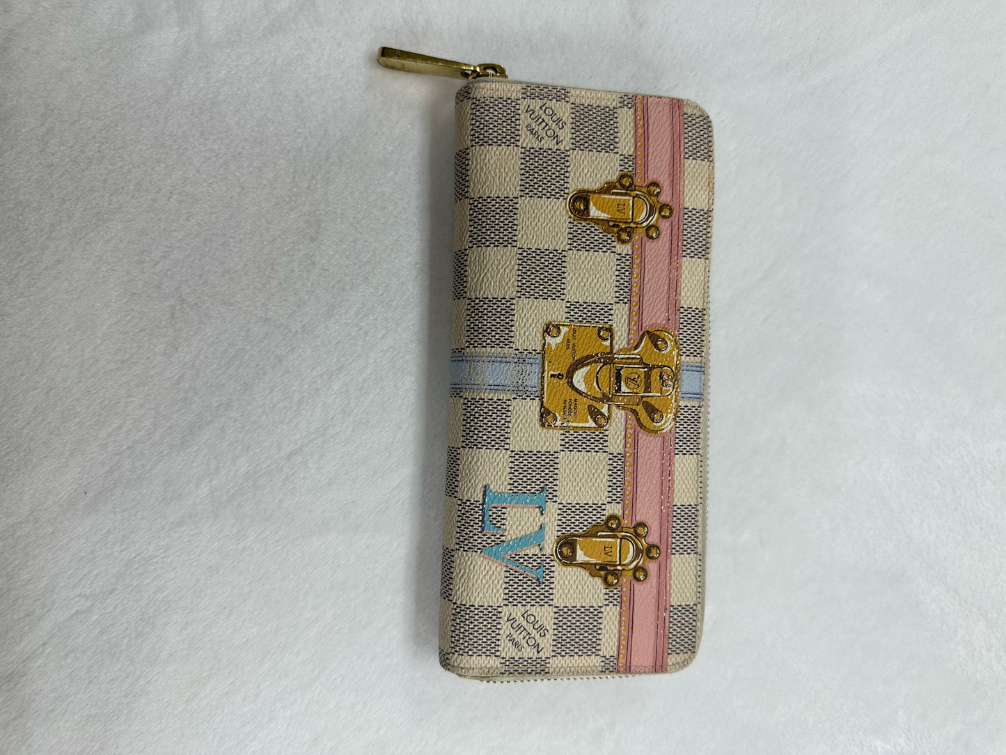 Louis Vuitton Damier Azur Summer Trunks Clemence Wallet