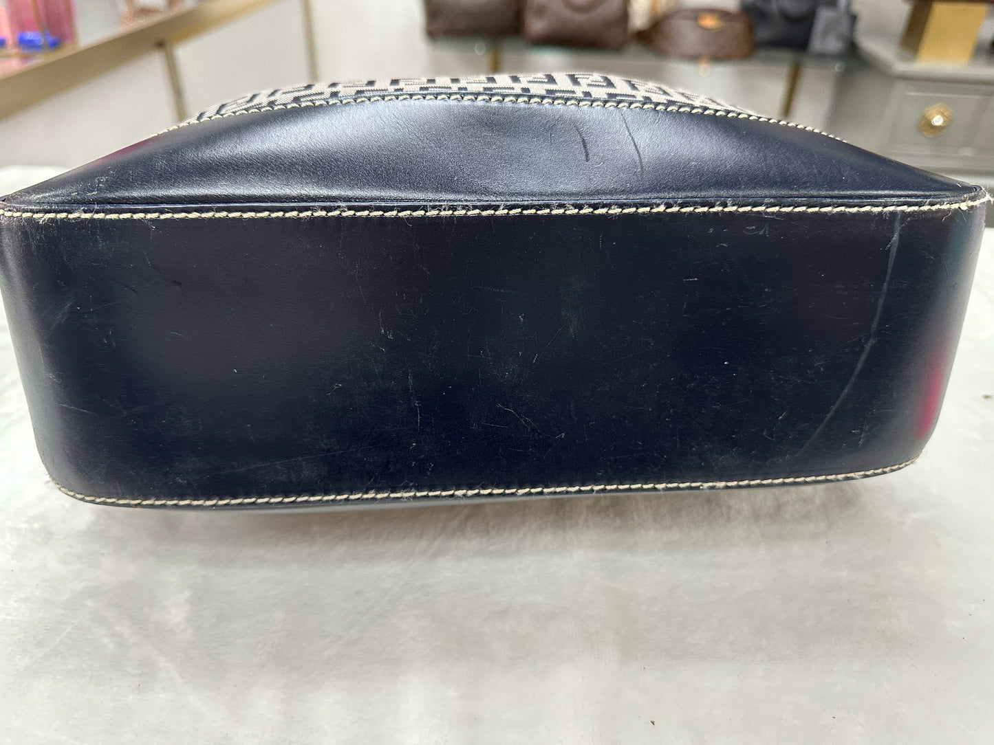 FENDI Roma Navy Zucca Tote