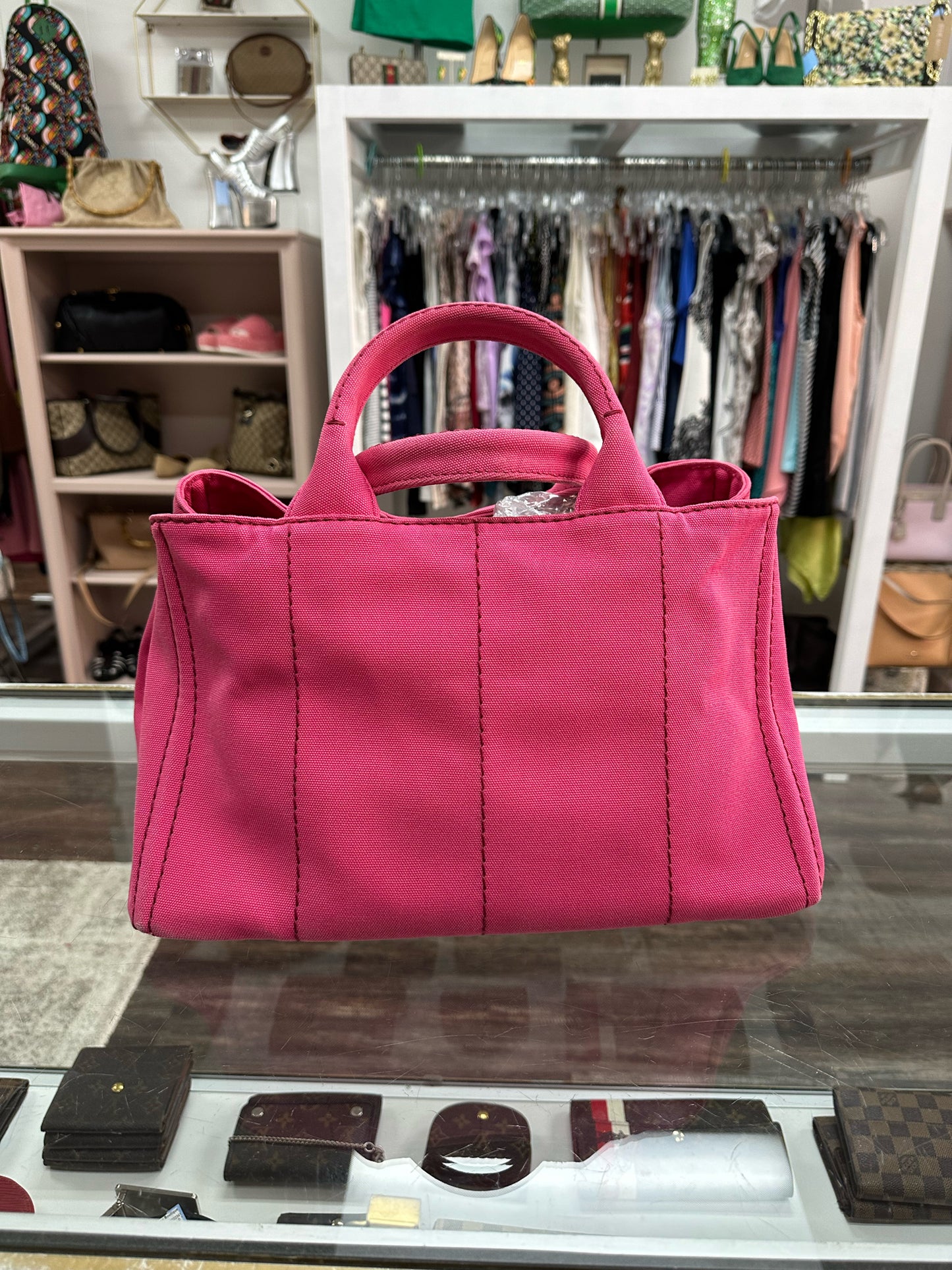 Prada Canapia Logo Tote