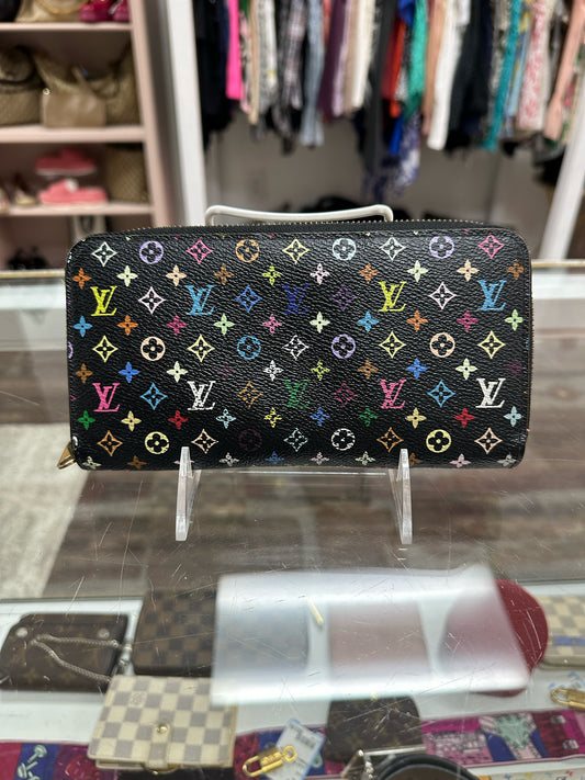 Louis Vuitton Black Multicolor Monogram Zippy Wallet