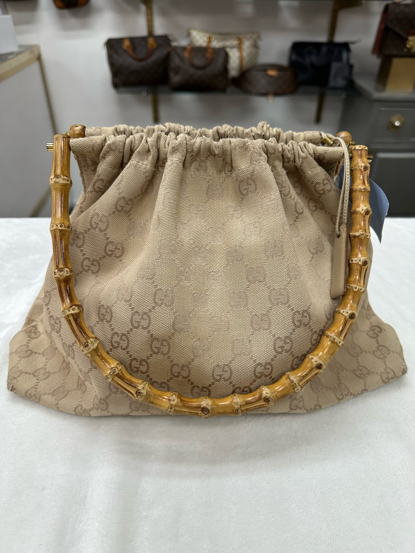 GUCCI Bamboo Canvas Bag *corners*