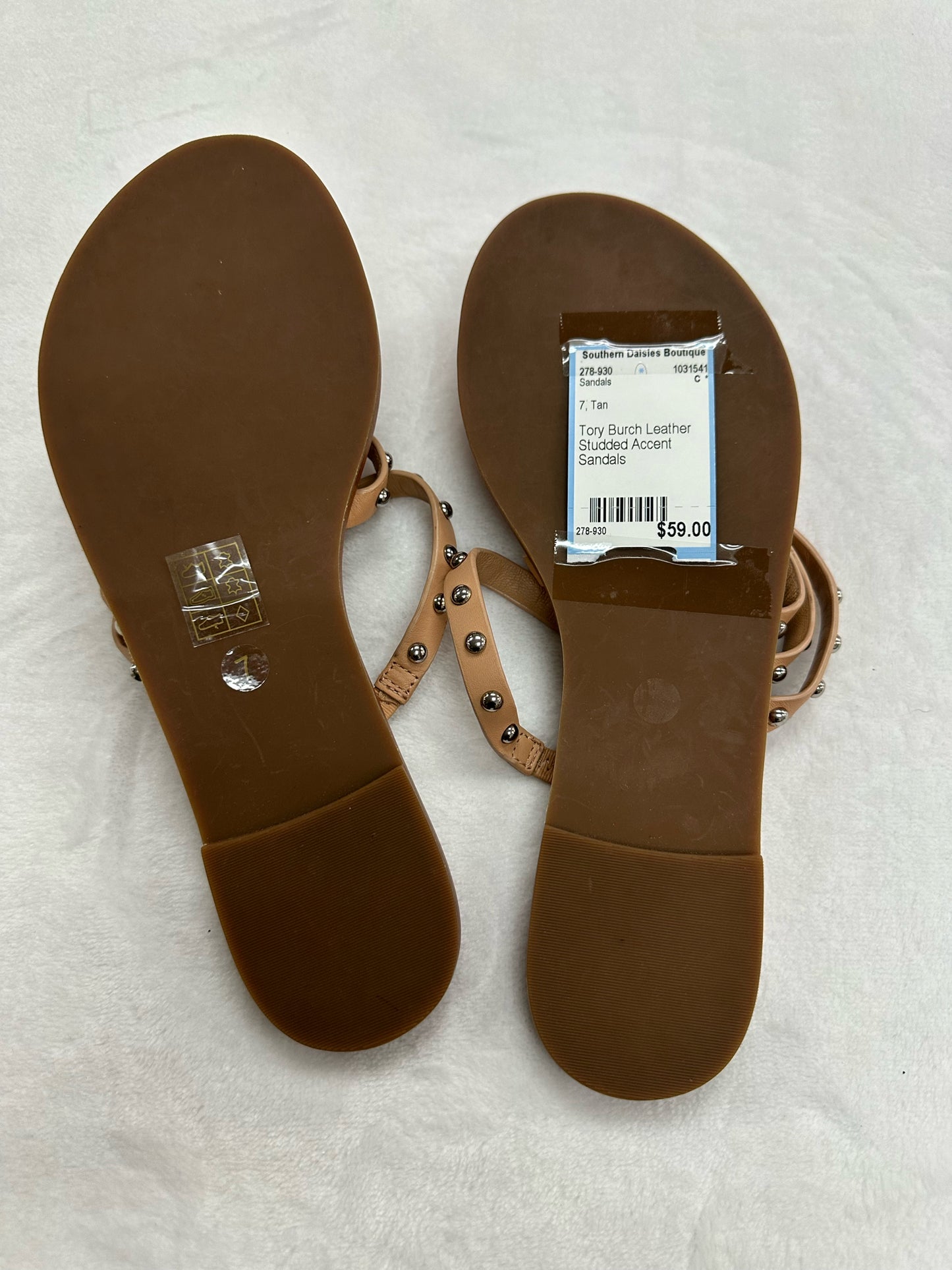 Tory Burch Leather Studded Accent Sandals