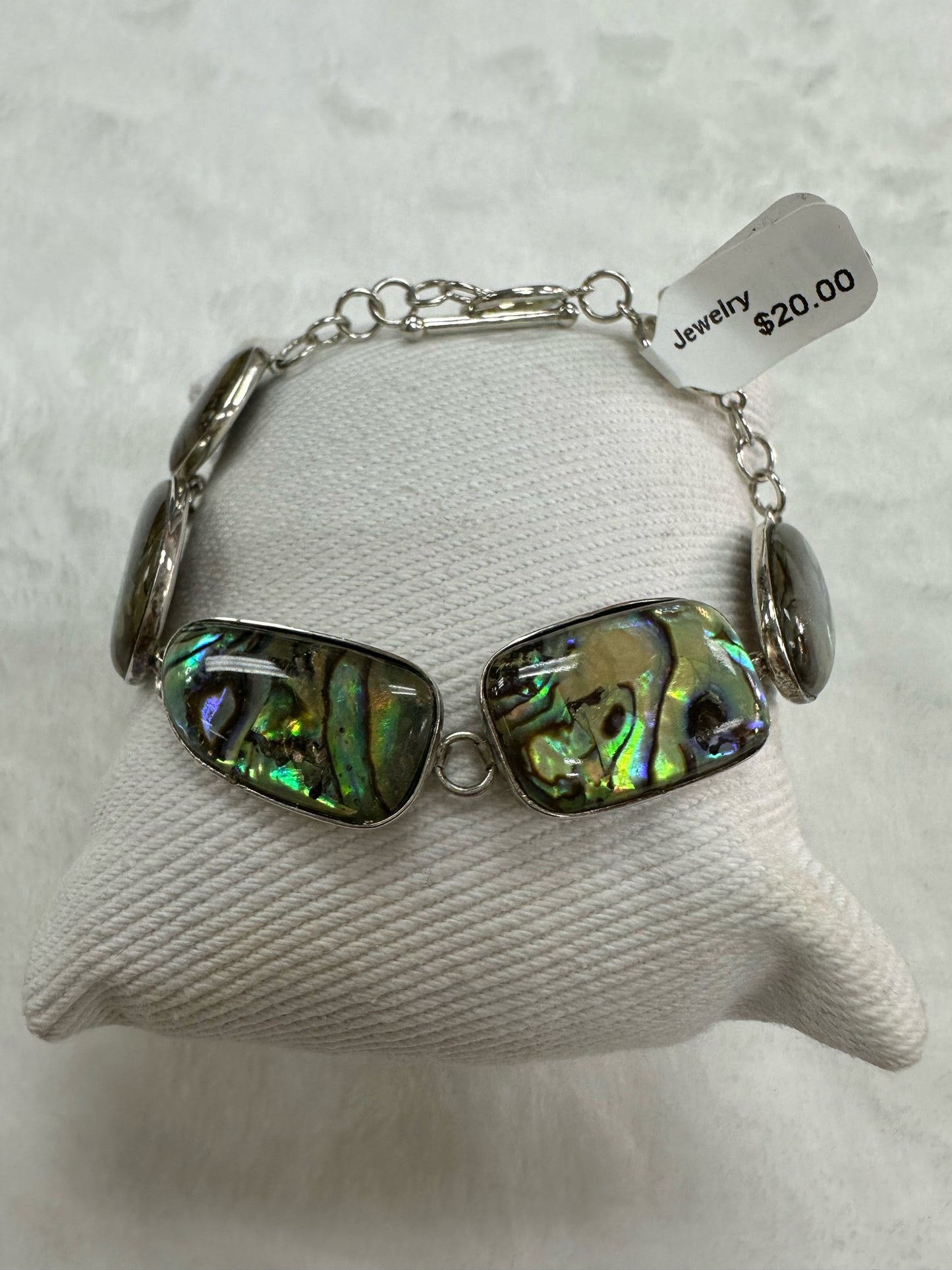 Abalone Shell Silver Bracelet