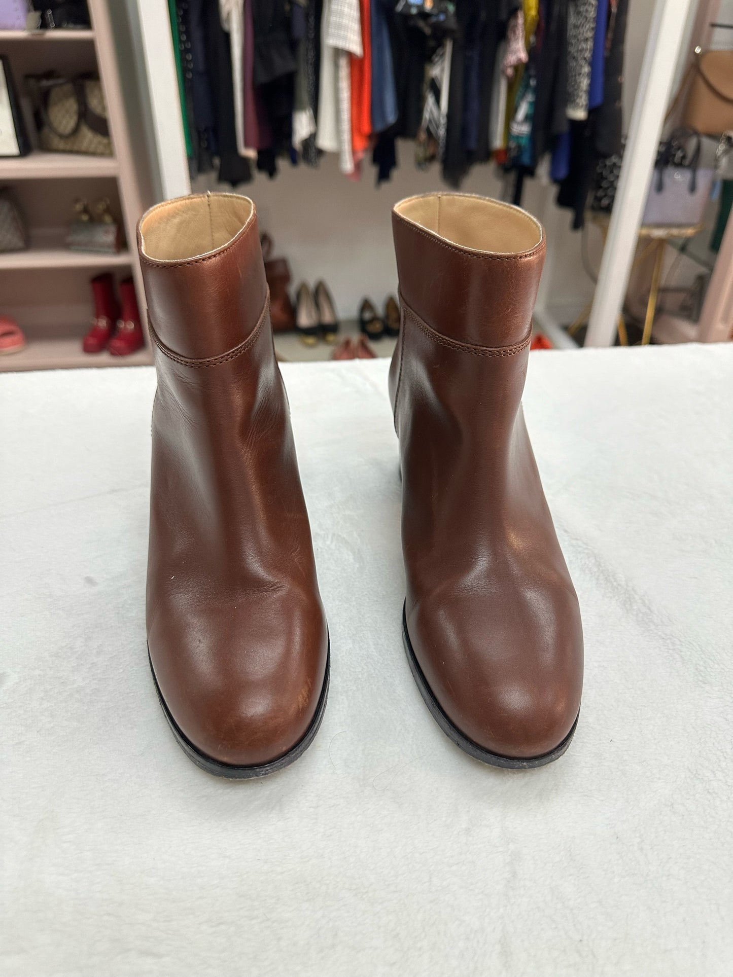 Chanel Brown Calfskin  Ankle Boots