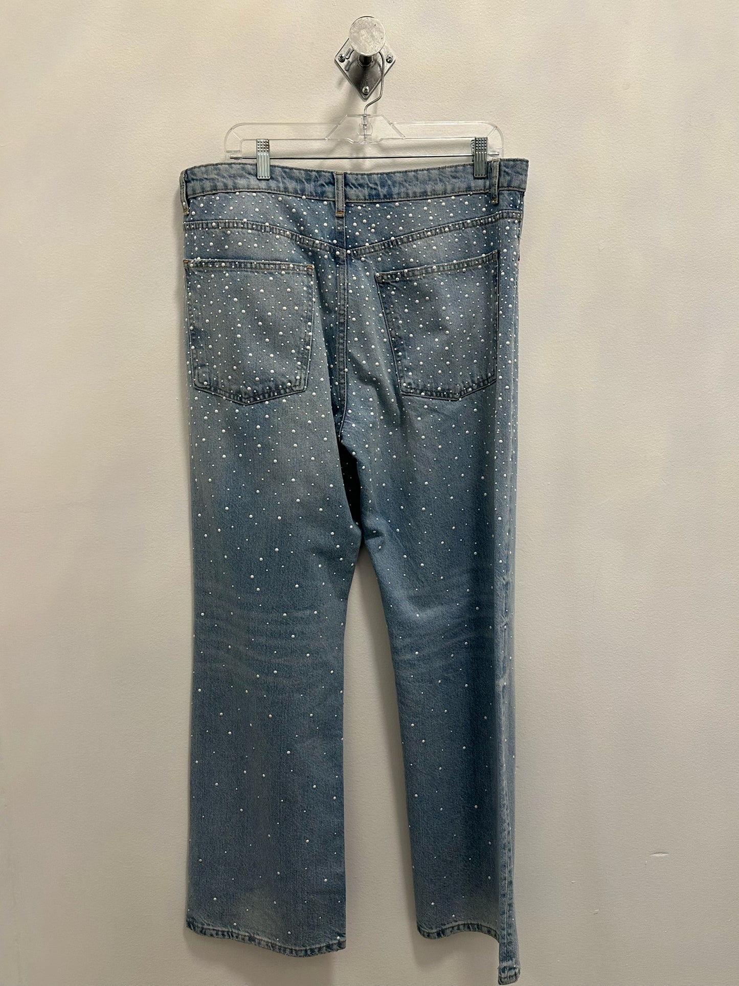 ZARA Faux Pearl Detail Jeans