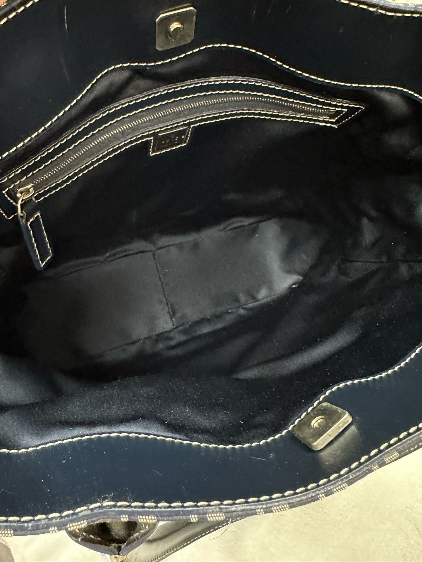 FENDI Roma Navy Zucca Tote