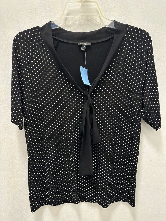 Talbots Tie Front Polka Dot Blouse