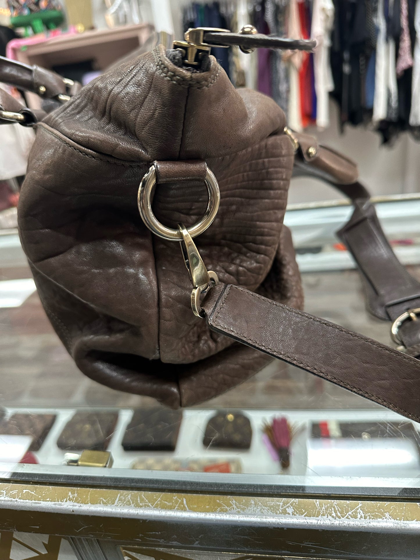 Salvatore Ferragamo Brown Purse W Crossbody Strap