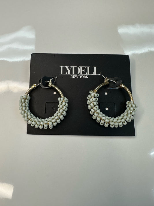 Lydell Beaded Gold Hoop Earrings NWT