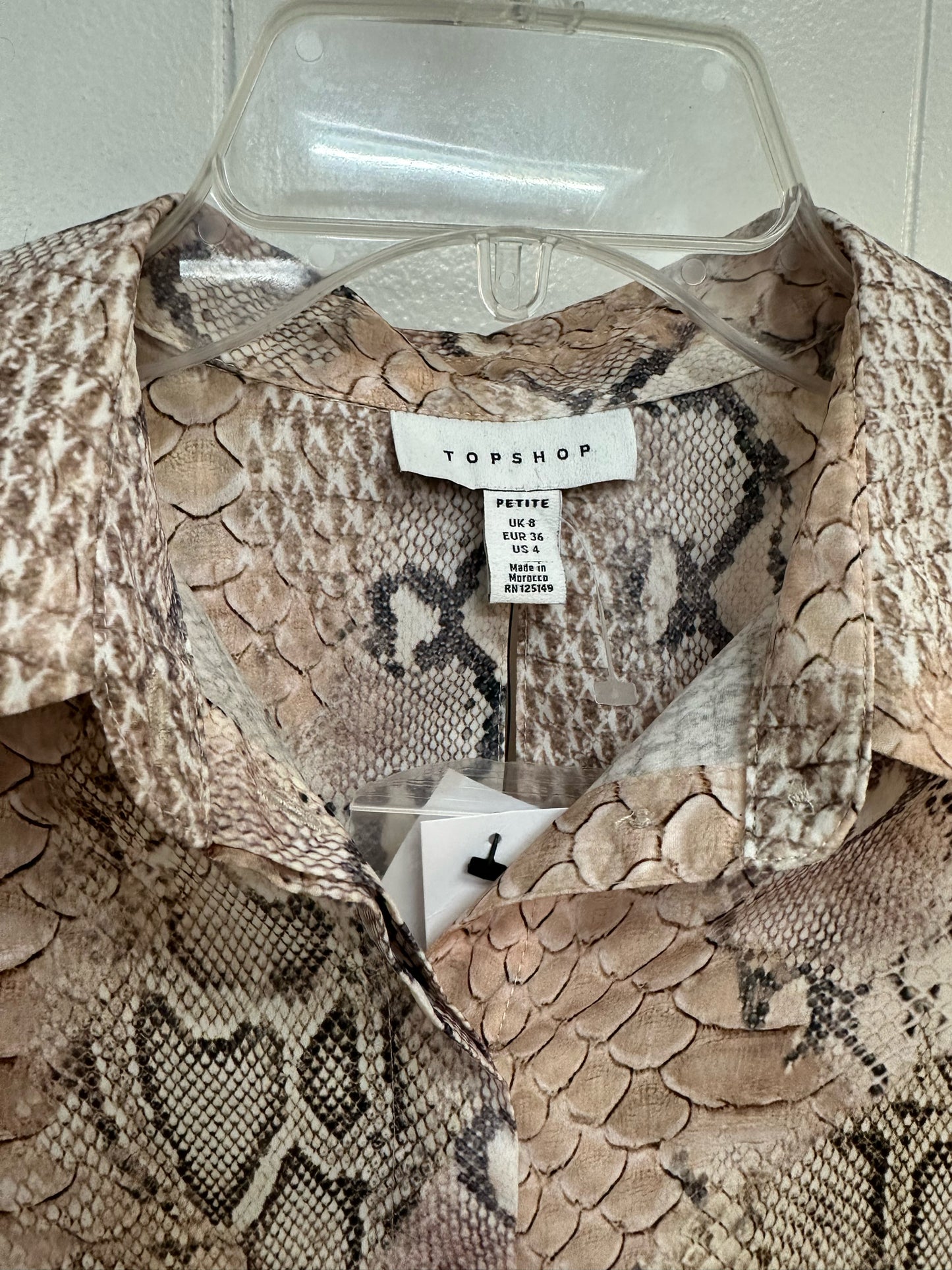 Topshop Pink Snake Print Long Sleeve NWT