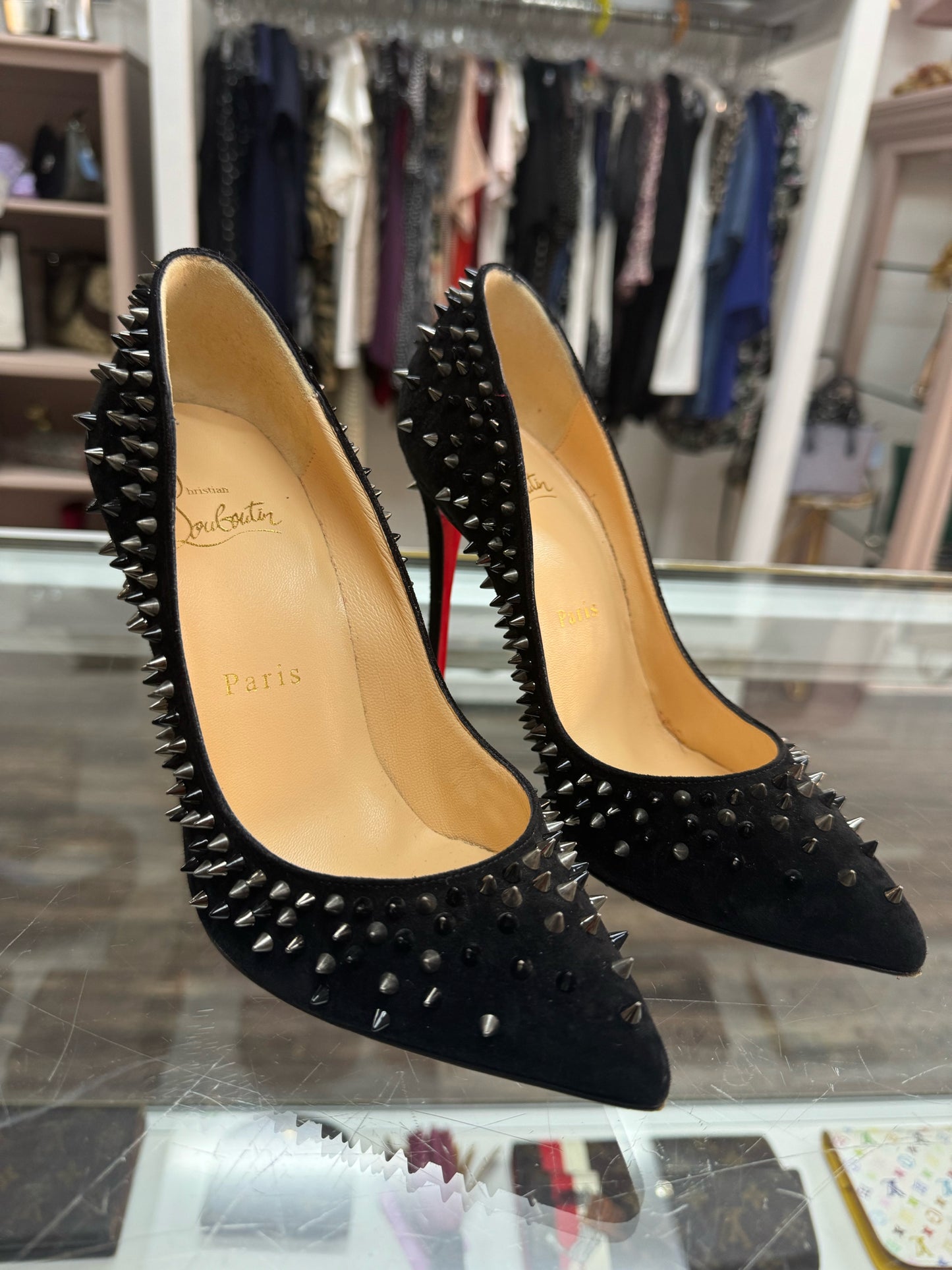 Christian Louboutin Escarpic Suede Spike Heels