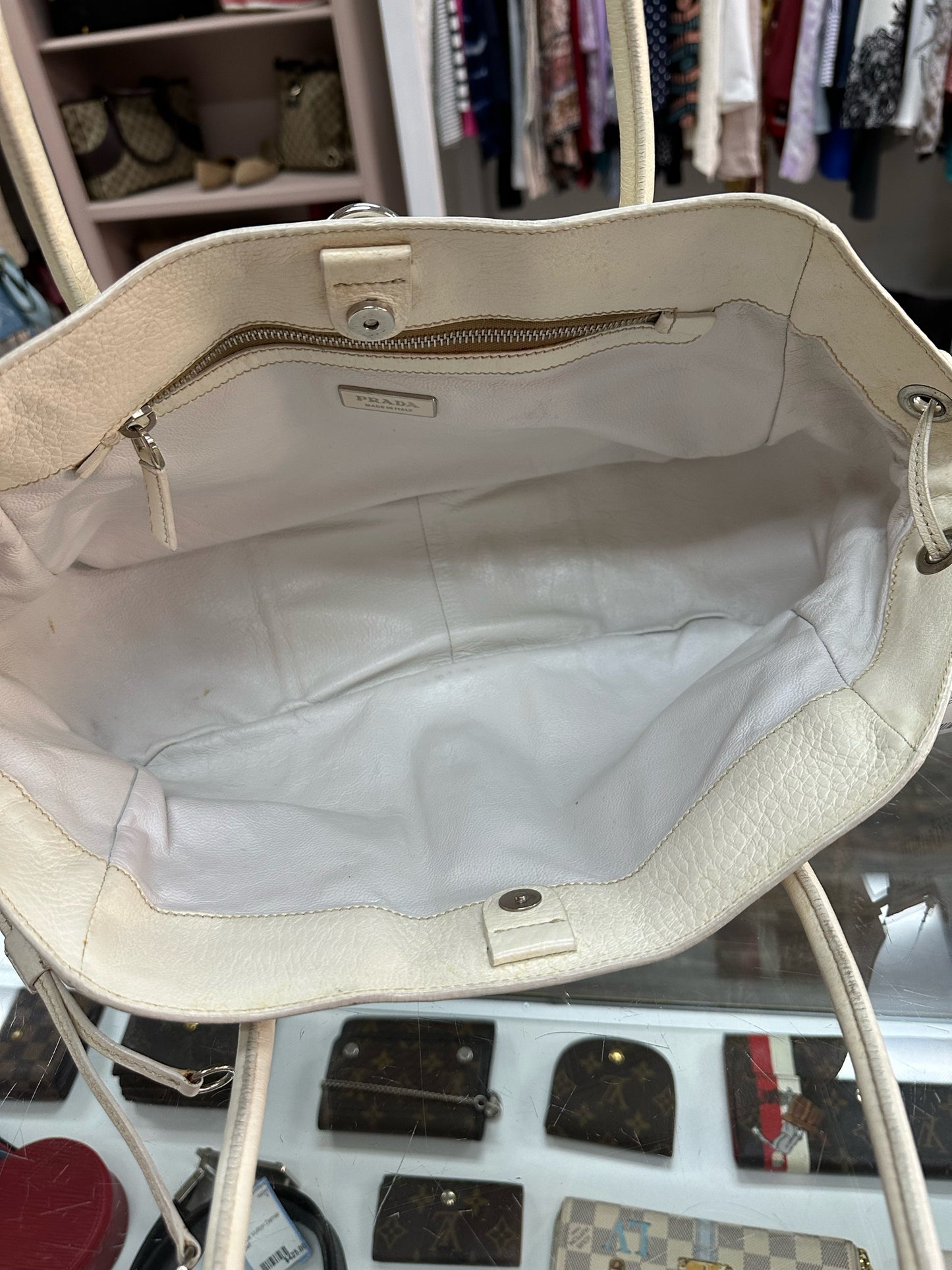 Prada Vitello Daino & Paglia Tote