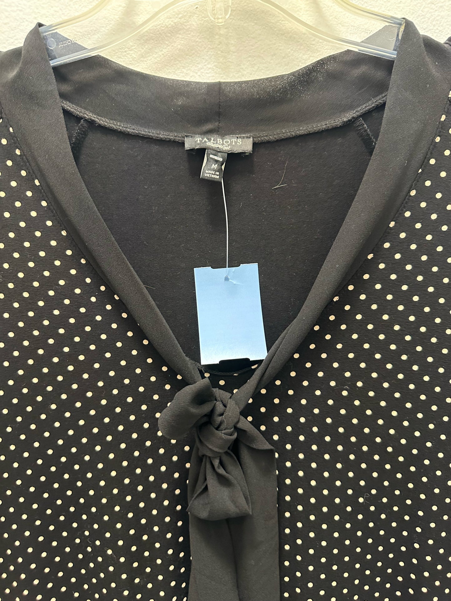 Talbots Tie Front Polka Dot Blouse