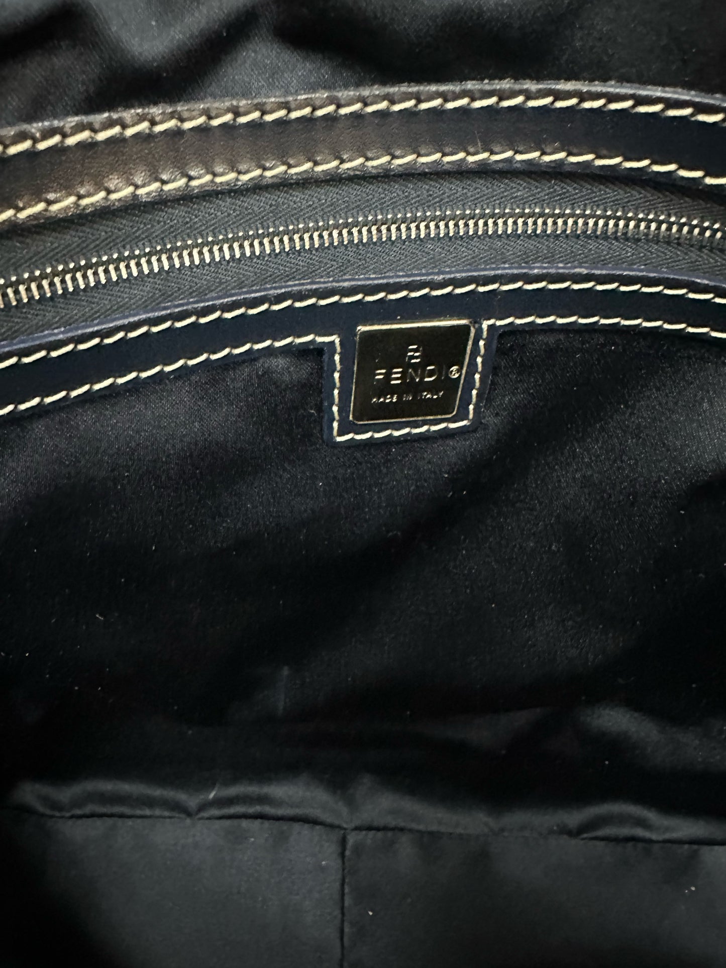 FENDI Roma Navy Zucca Tote