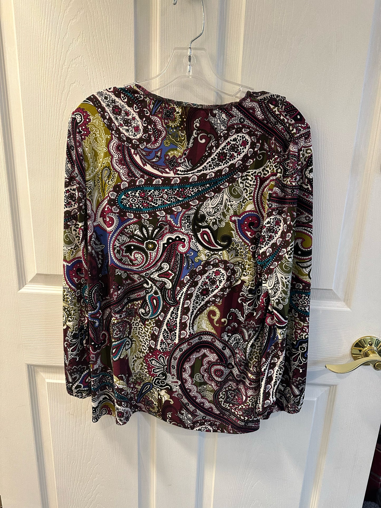 Chico's Multicolored Pattern Long Sleeve Blouse