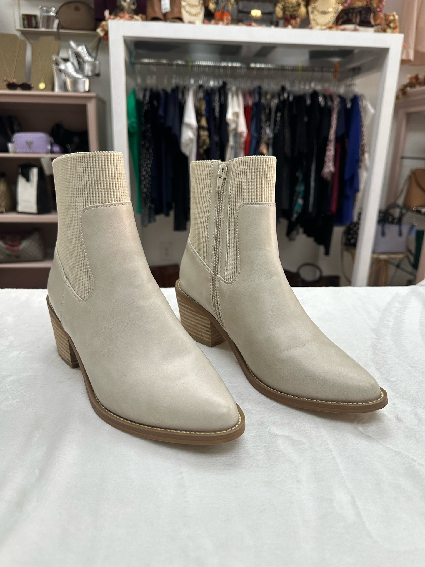 Dolce Vita Beige Pointed Toe Boots