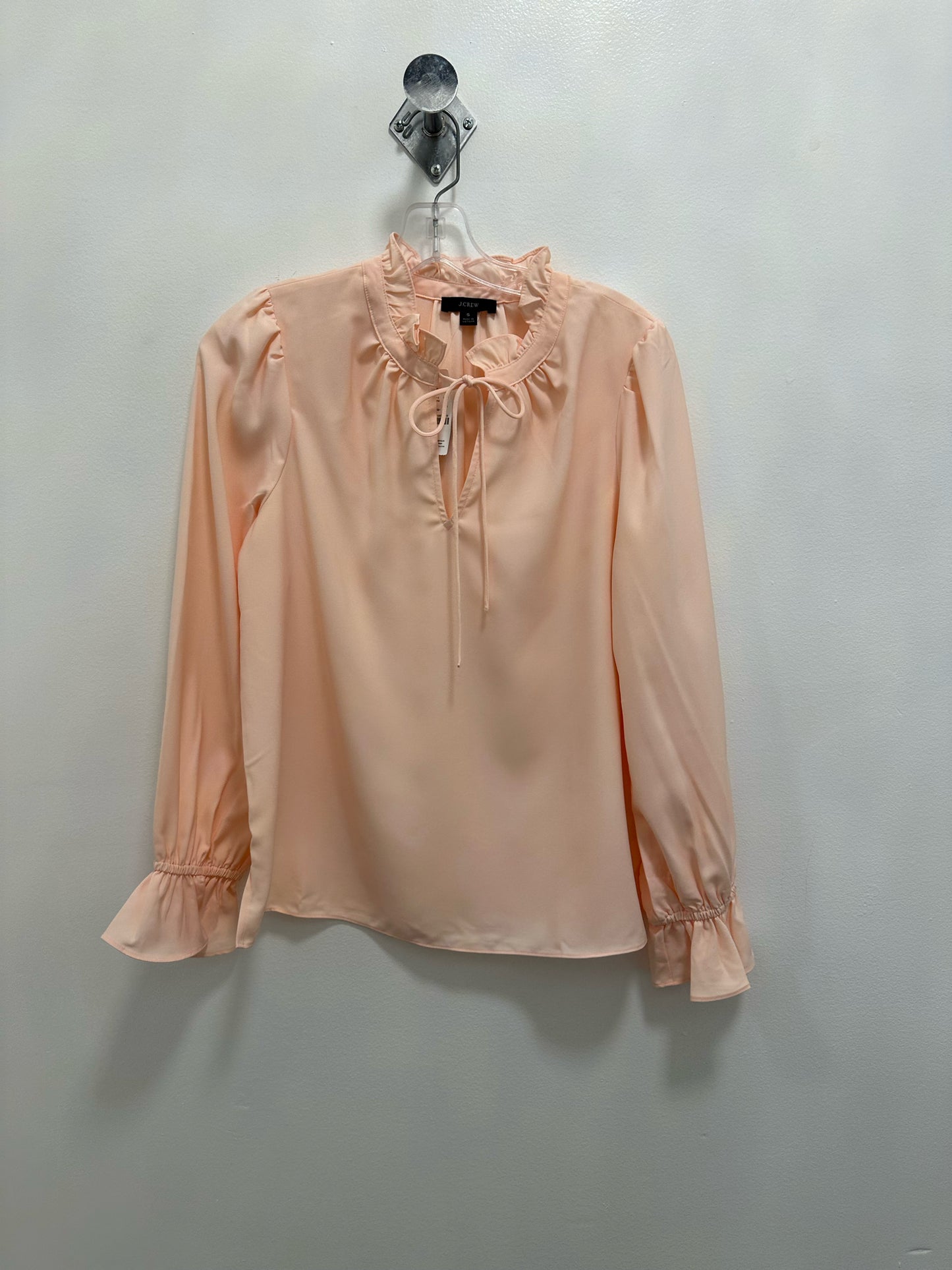 J. Crew Baby Pink Long Sleeve Blouse w/ Tie NWT