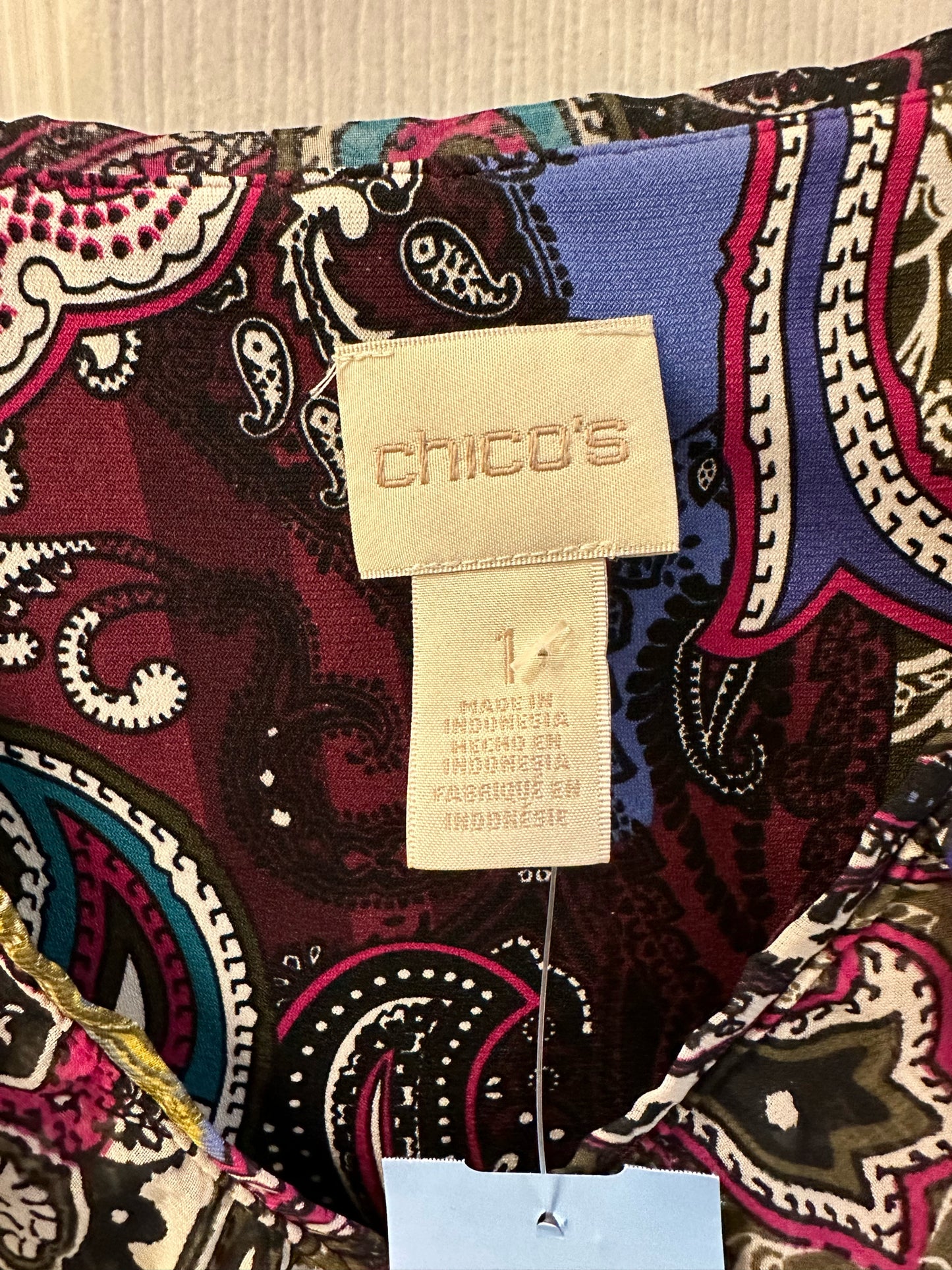 Chico's Multicolored Pattern Long Sleeve Blouse