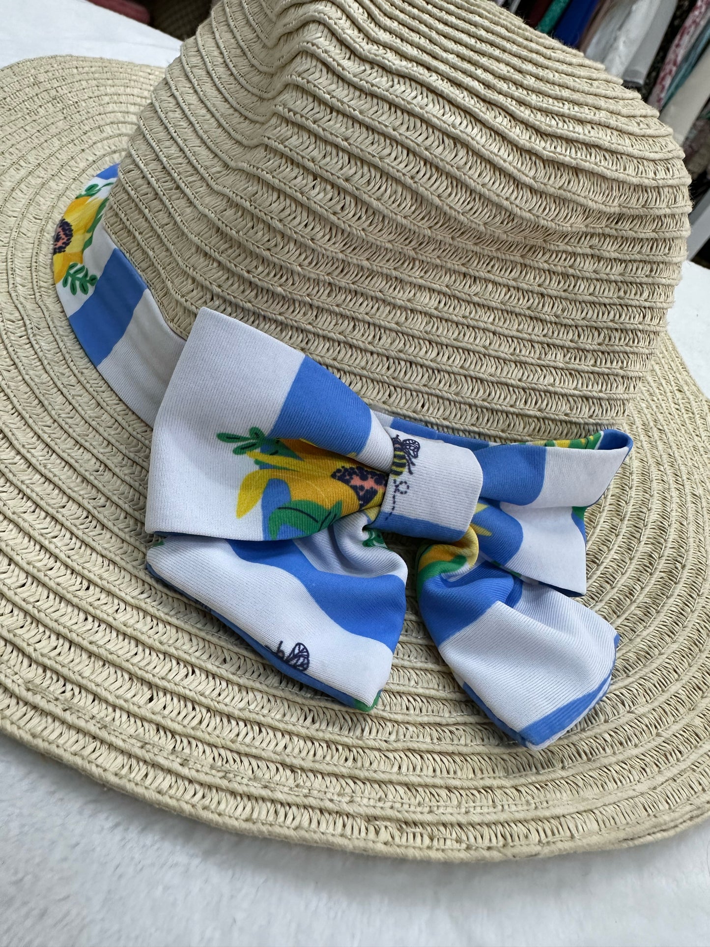 Sun Hat W/ Ribbon Bow