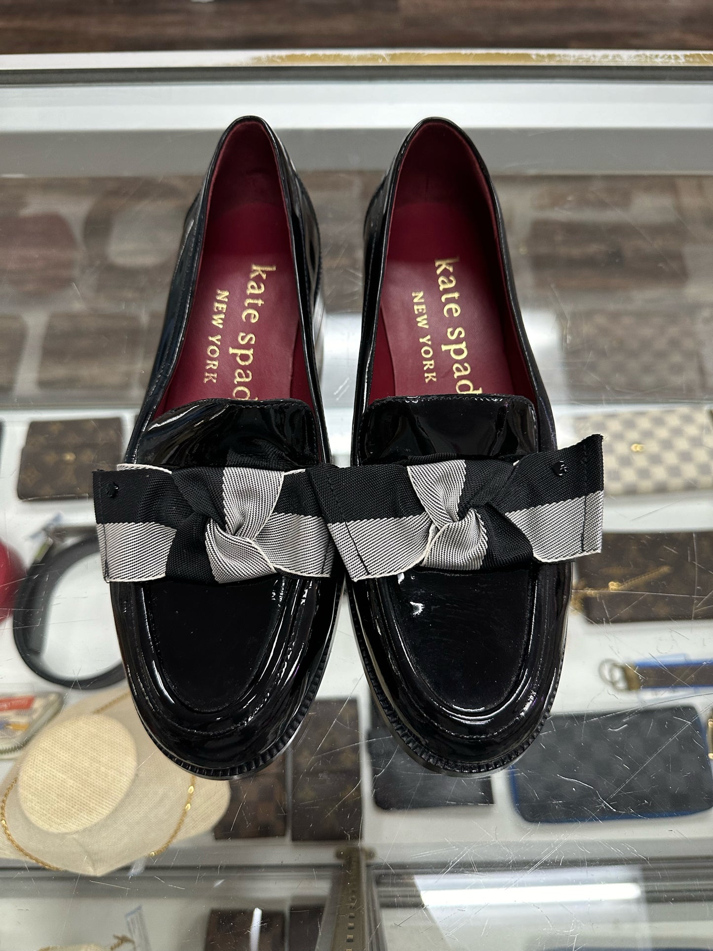 Kate Spade Black Loafers W Bow