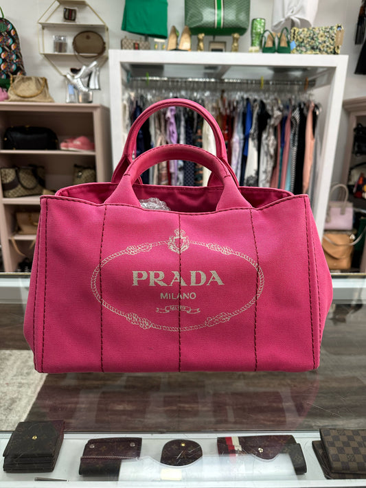 Prada Canapia Logo Tote