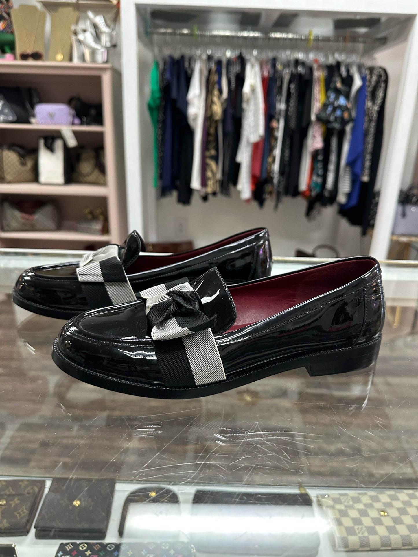 Kate Spade Black Loafers W Bow