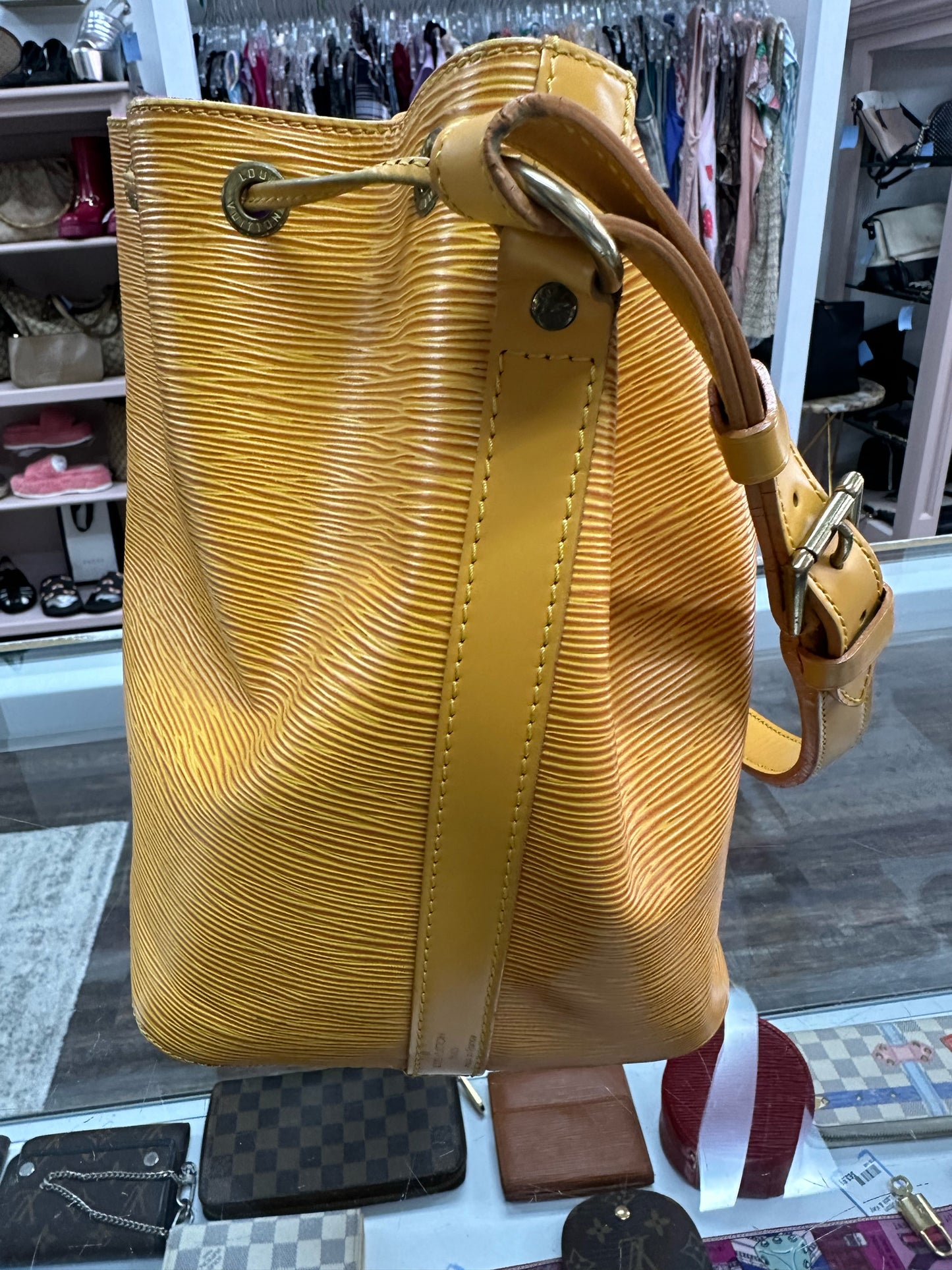 Louis Vuitton Noe Yellow Epi PM Shoulder Bag