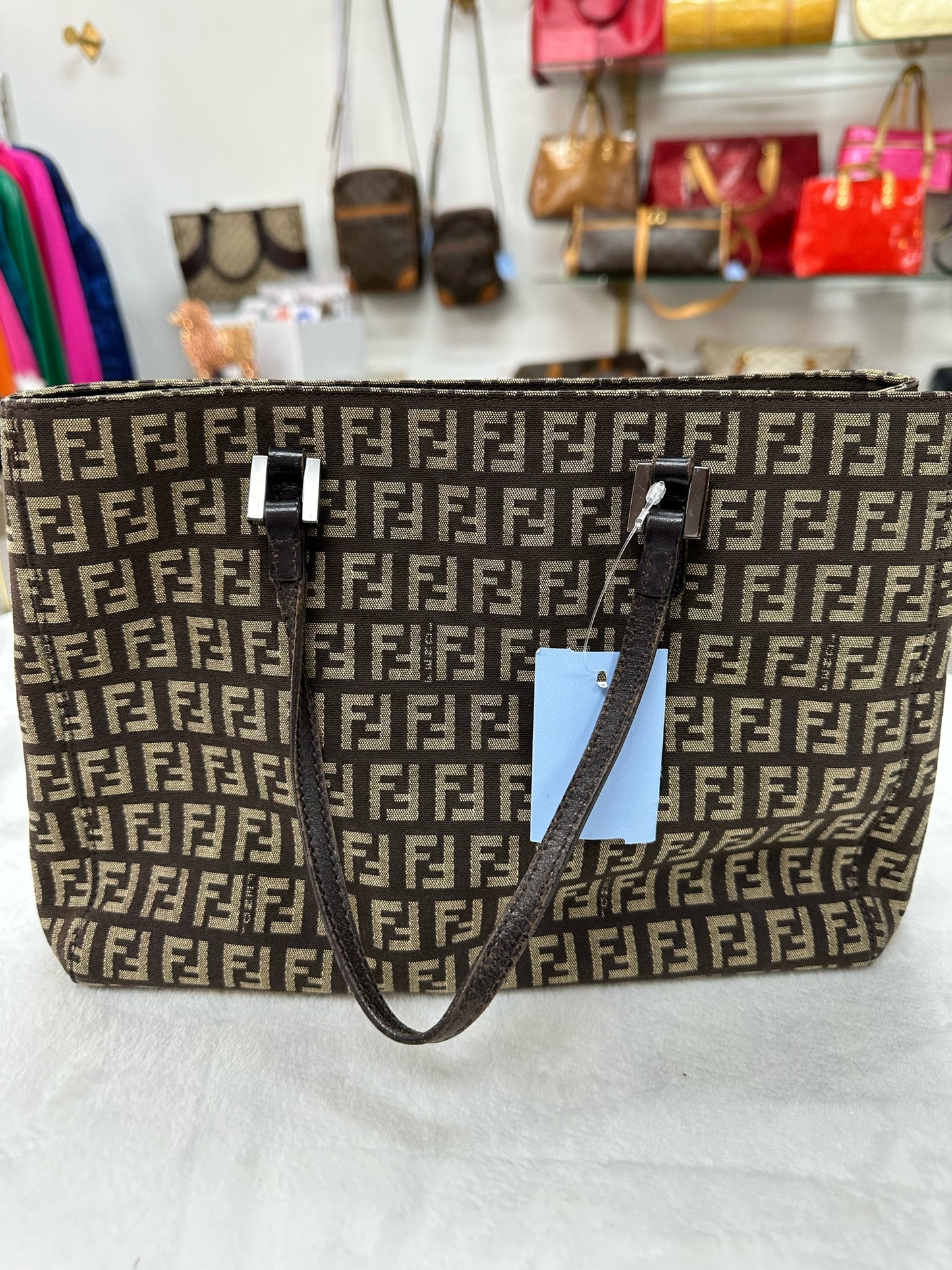 FENDI Zucca Canvas Mini Top Handle Tote