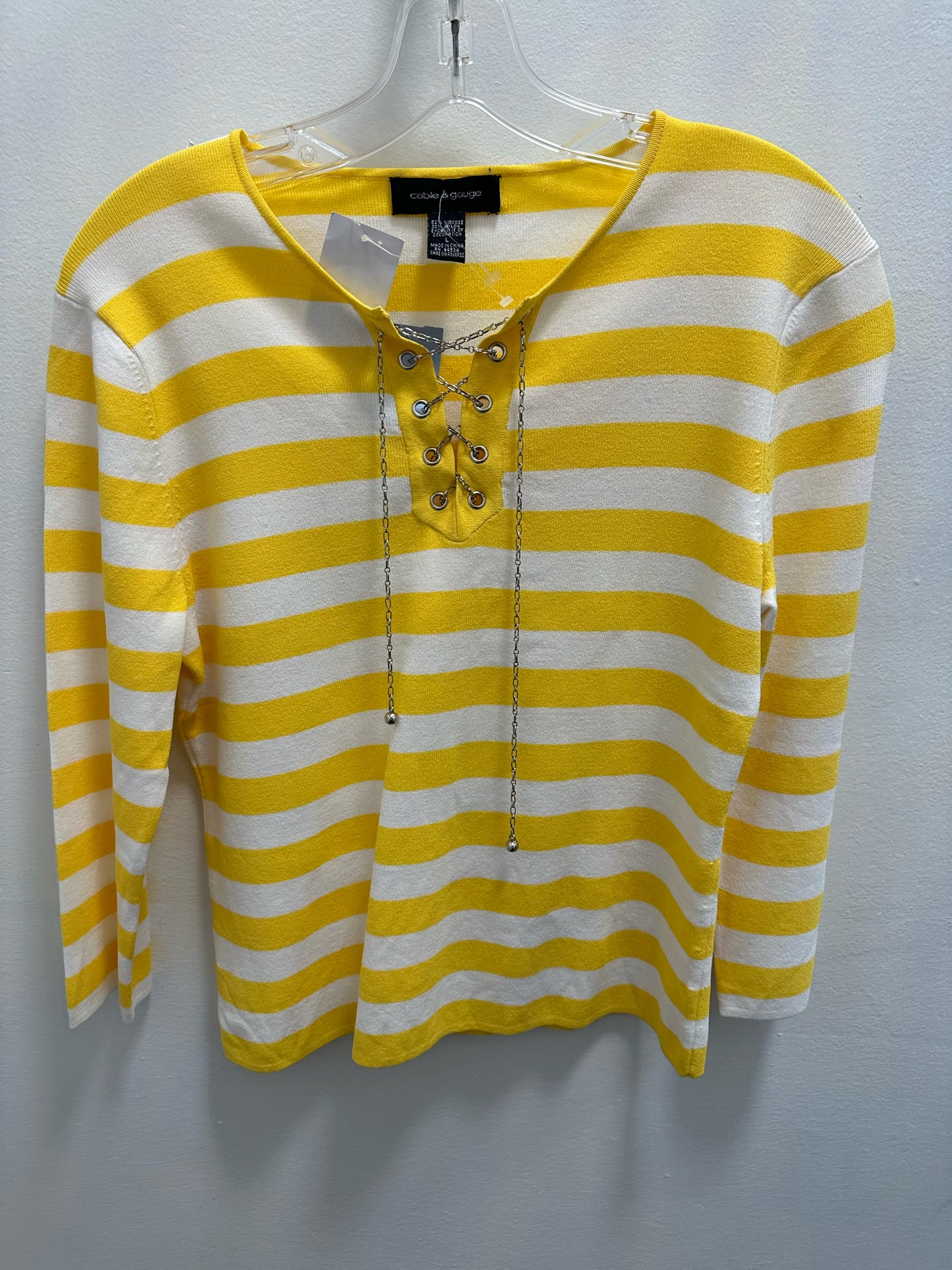 Cable & Gauge Striped Chain Top NWT